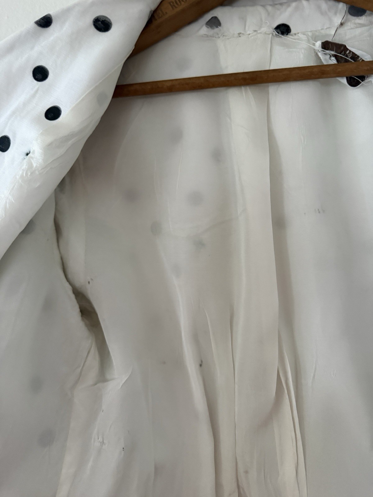 1960s Polka Dot Print Faille Trench Coat Double Breasted Jacket Jackie O 50s
