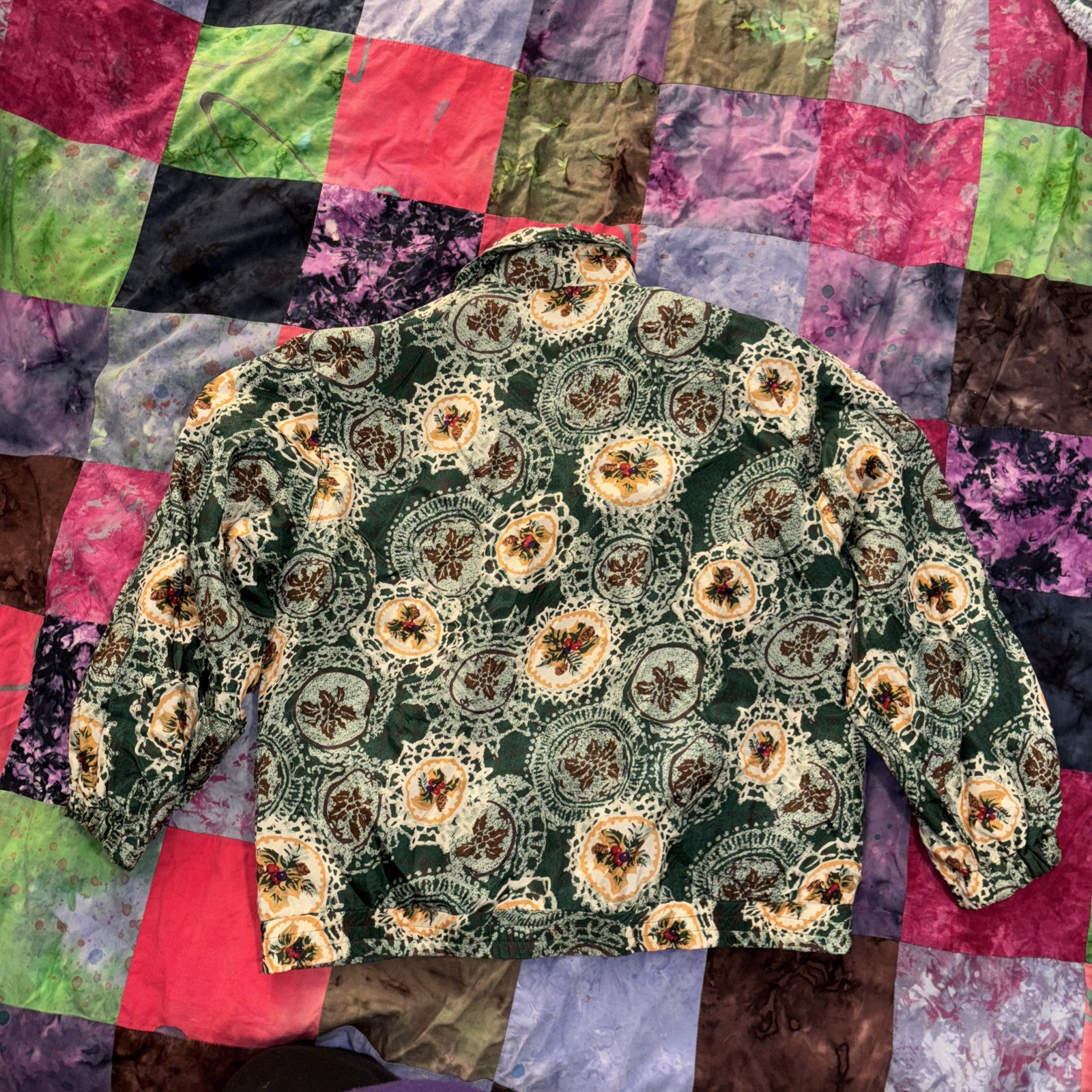 Petite Sophisticate Womens Jacket P Green Holly Full Zip Silk Lined
