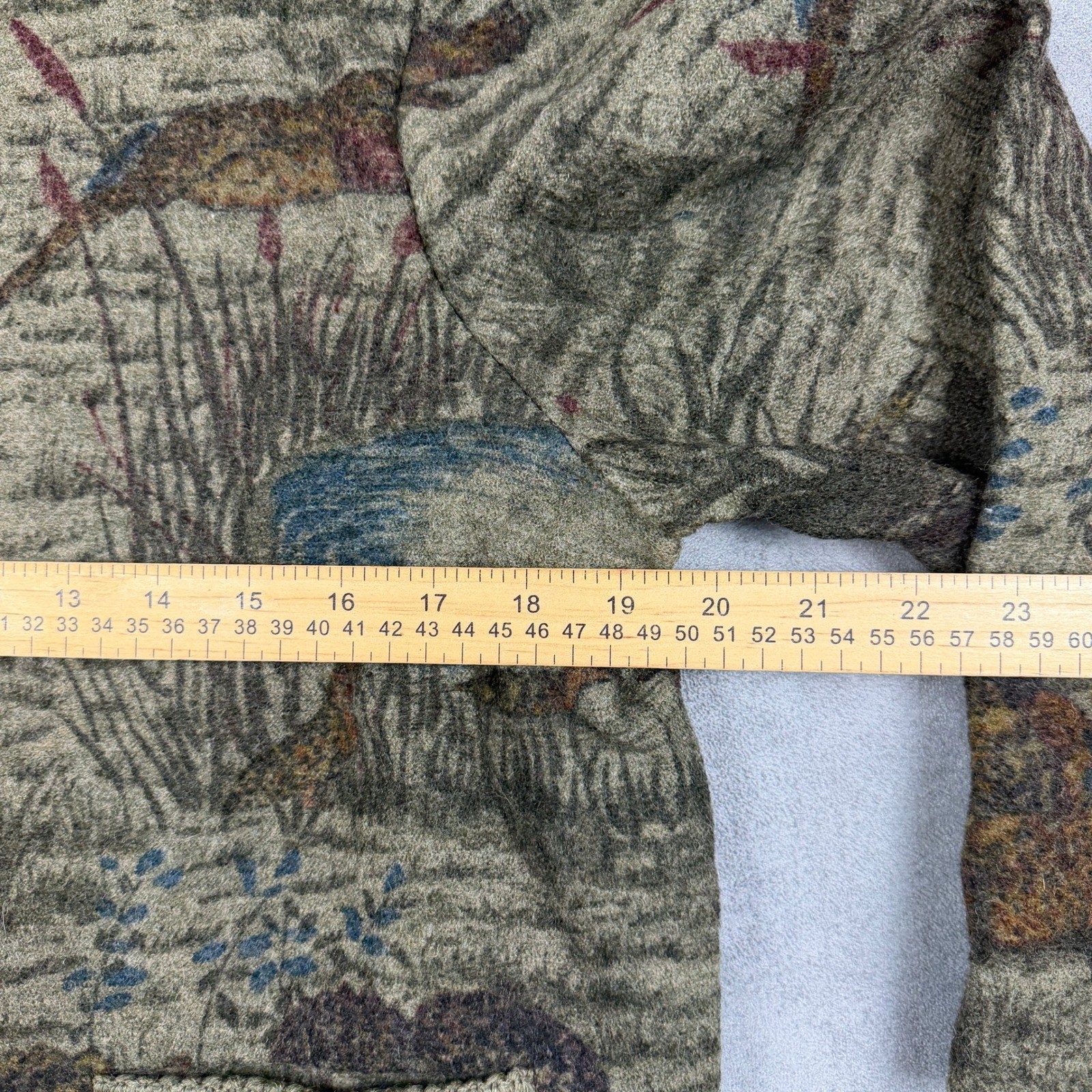 Litza Vintage West Germany Pure Wool Pheasant Hunting Scene Jacket Green Sz 42