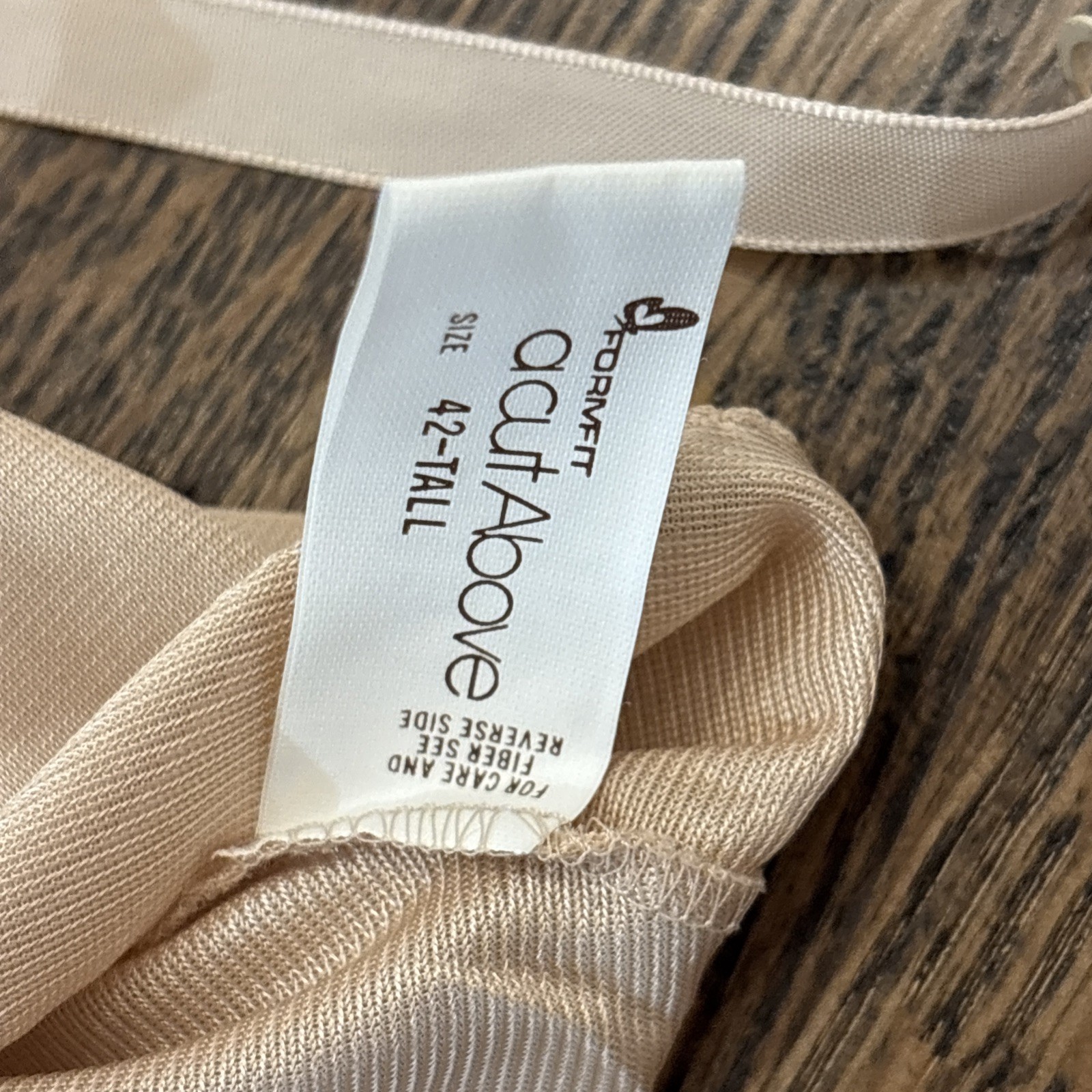vintage formfit a cut above full length beige nude slip 42 tall
