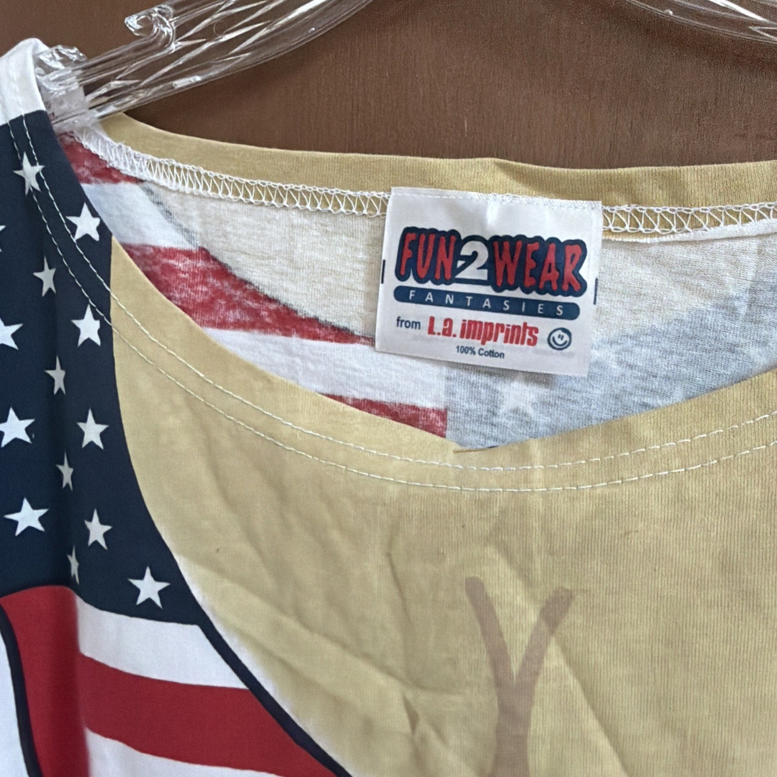 VTG Fun 2 Wear American Flag Bikini Shirt Cover Up Adult One Size Allover Print