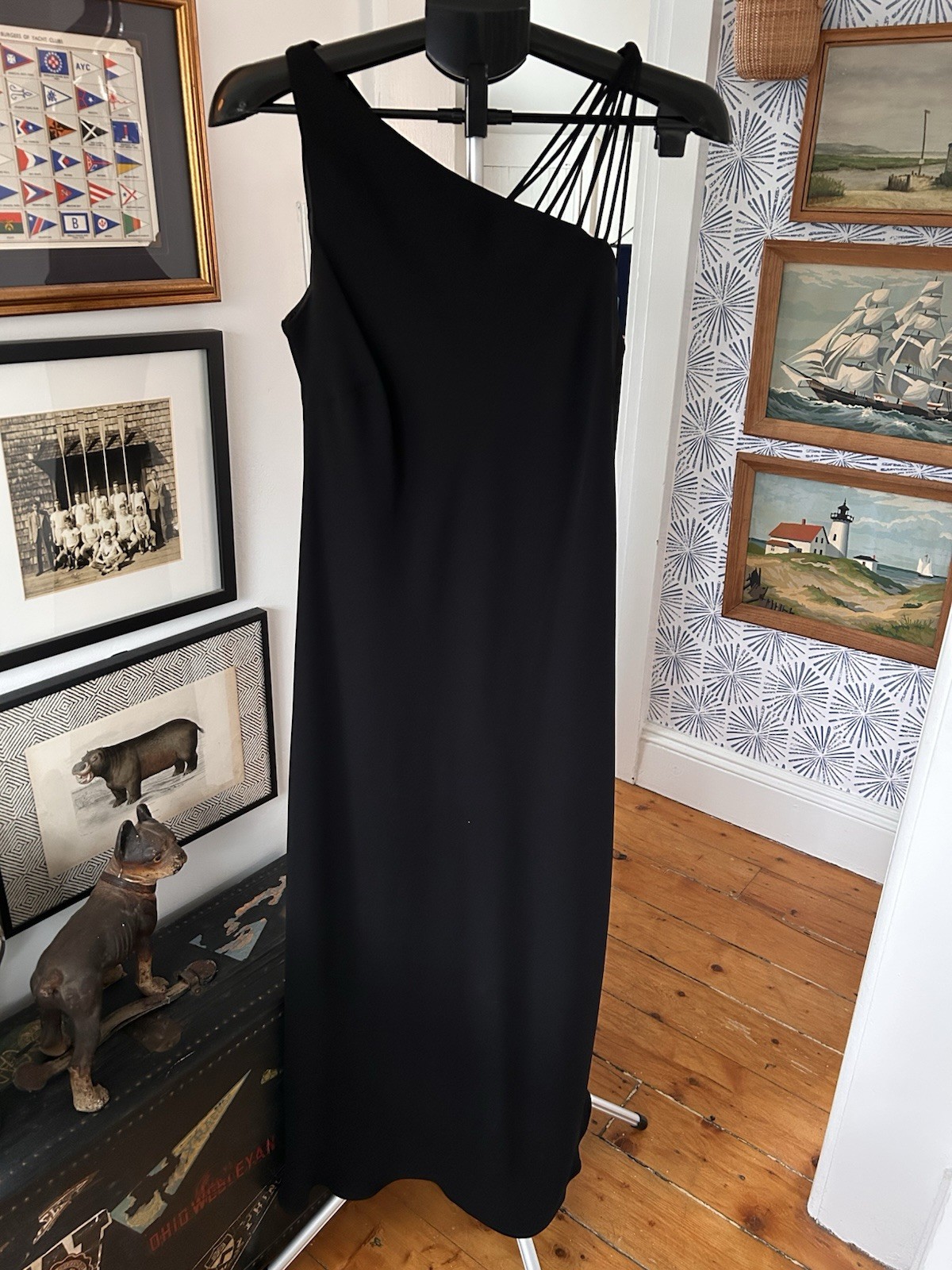 Evan Picone Women&rsquo;s Vintage Black Long Cocktail Party Dress Size 14 EUC Y2K 90s