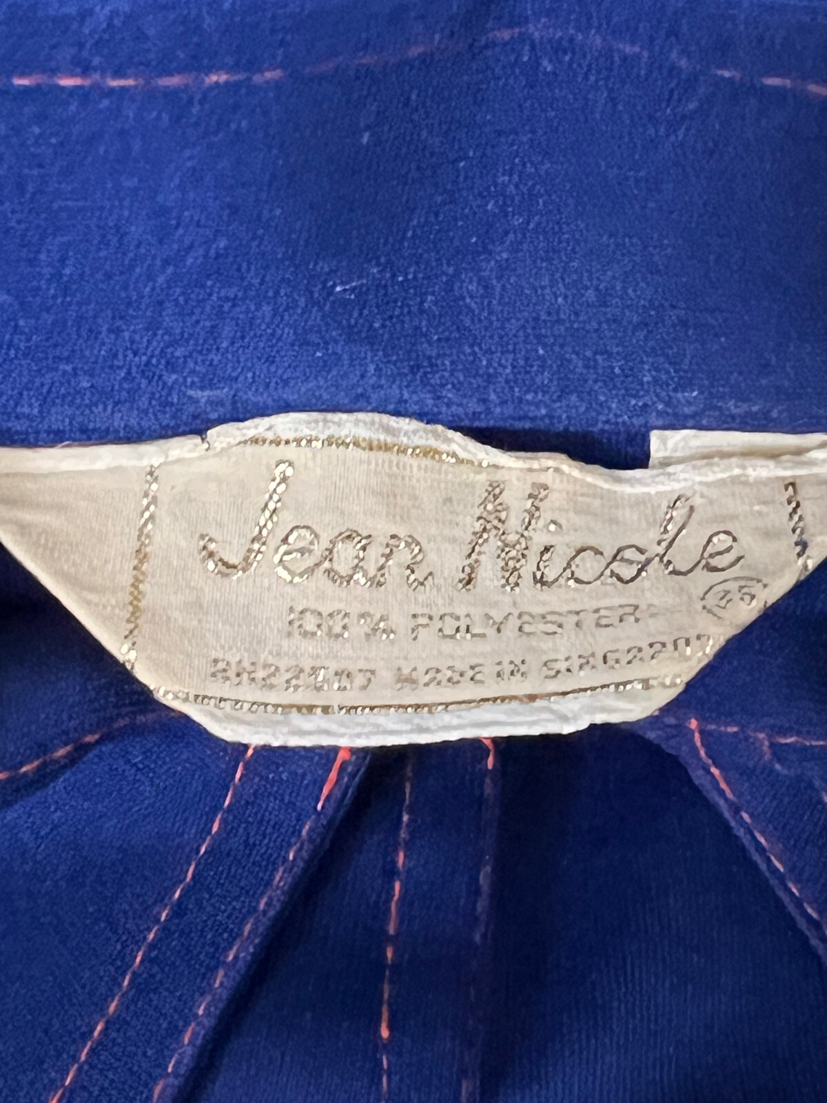 Vintage Jean Nicole 70s Polyester Disco Shirt Dagger Collar Western Unisex?