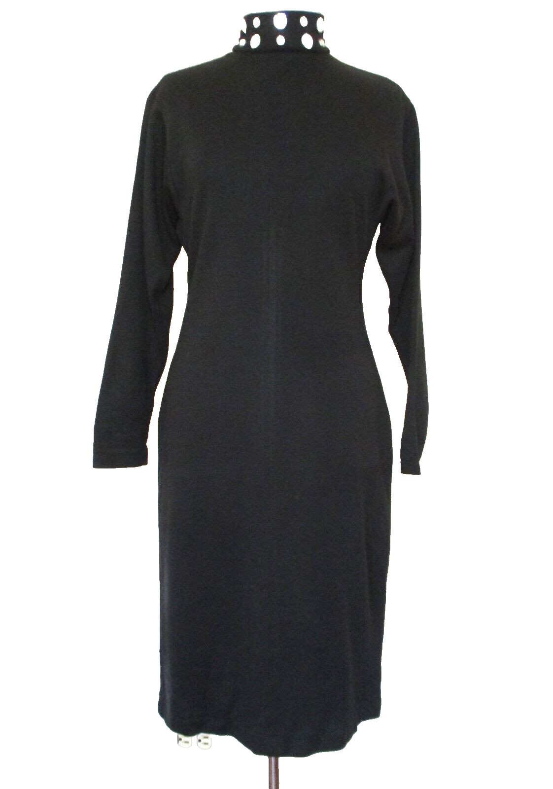 Vintage Aura De Chofflet Dress 6 US Women Black Acrylic Rhinestone Collar