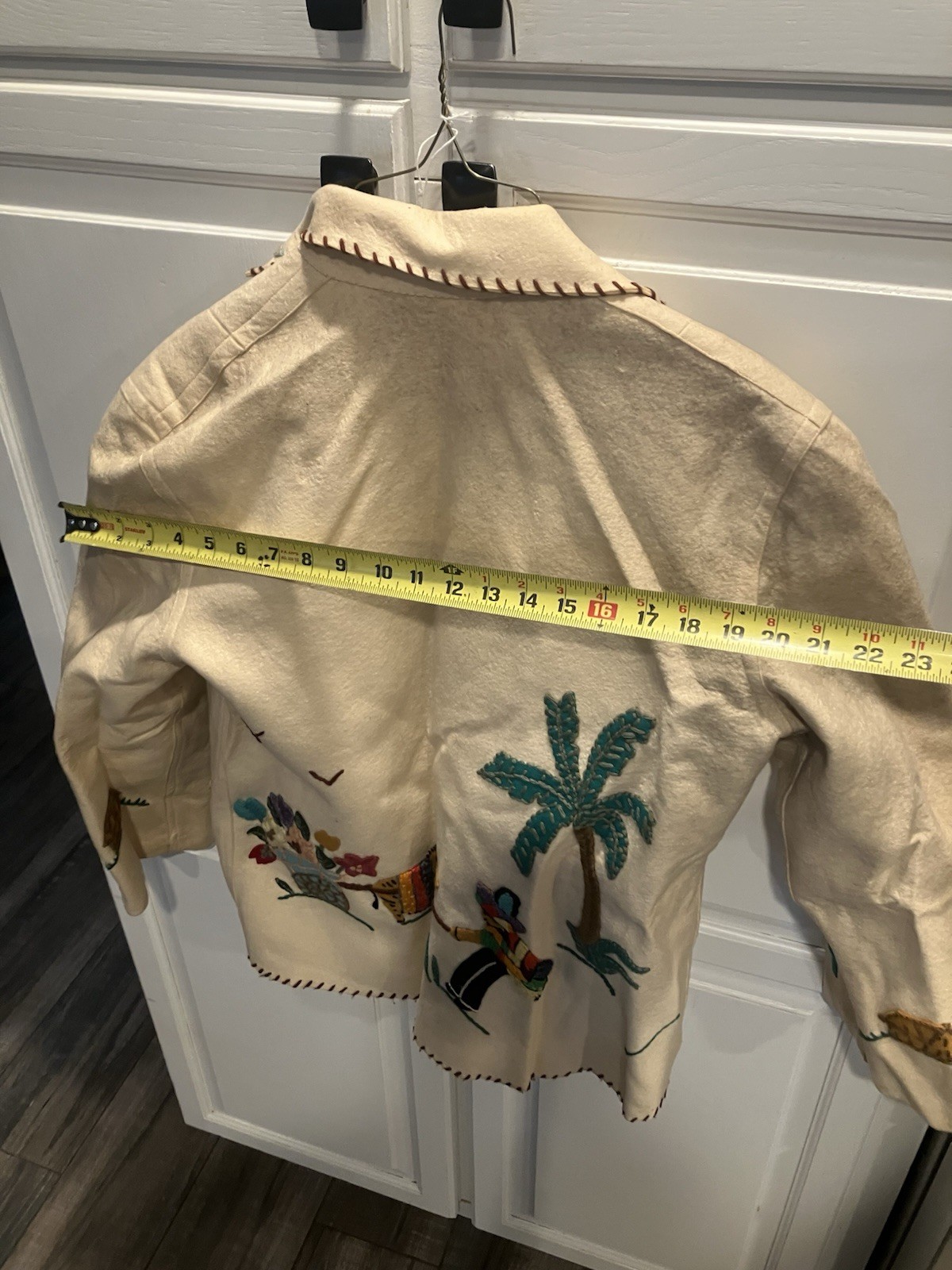 Mexican Tourist Jacket Vintage Wool with Anahuac Embroidery