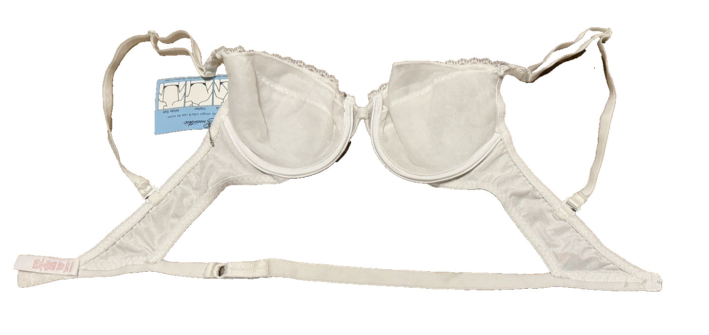 Vintage BACKLESS BY SMOOTHIE 193 Convertible Bra White 36B Underwire White NWT