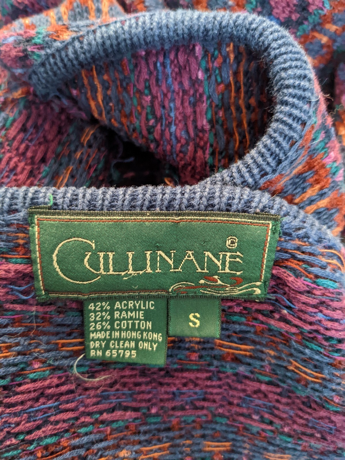 VTG Cullinane Multicolor Fair Isle Button Knit Cardigan Sweater Sz Small S