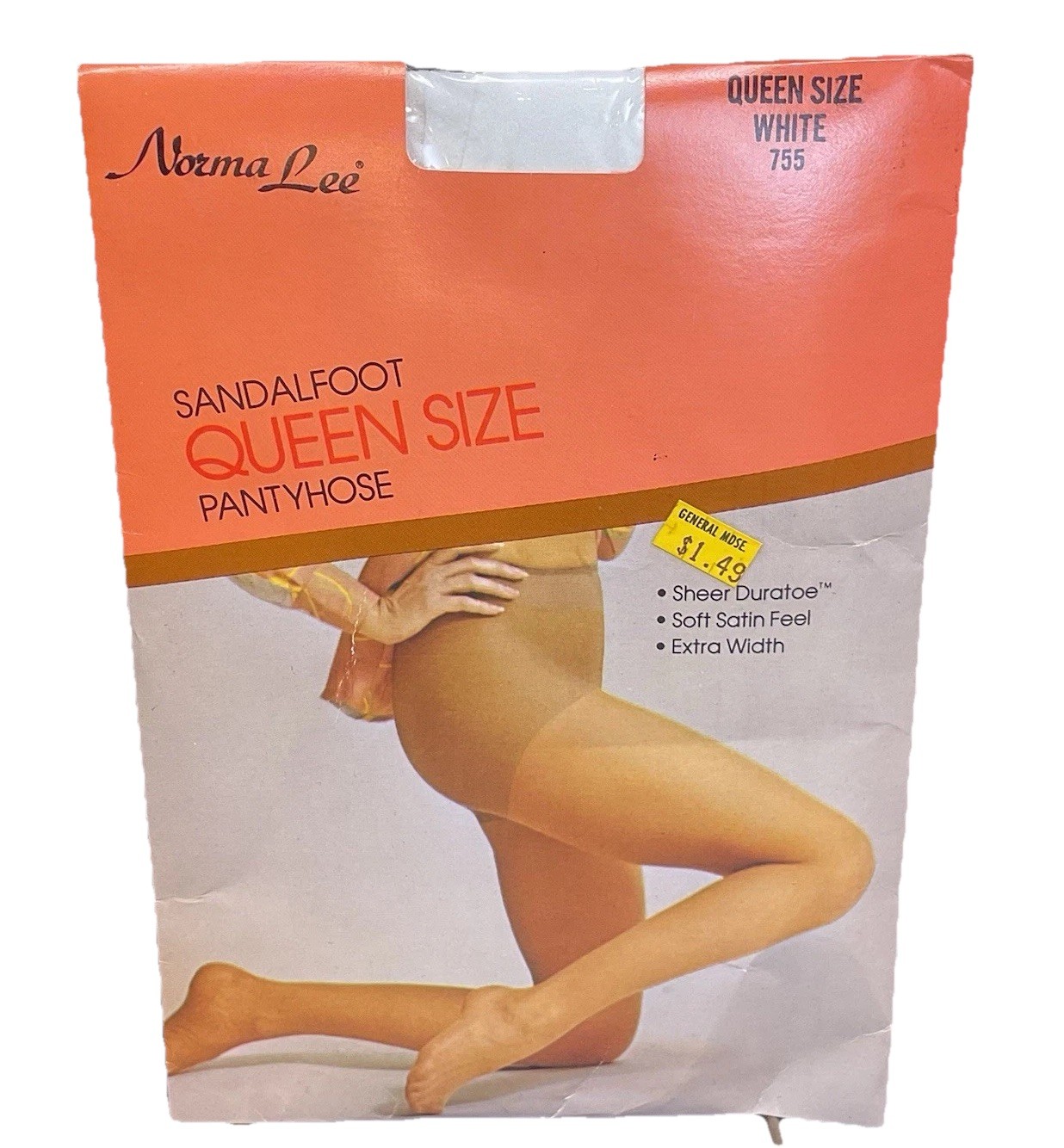 Vintage Pantyhose Norma Lee Full Figure Queen Size White & Ivory 2 Pair Lot New