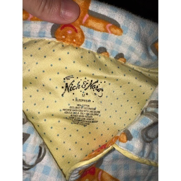 Vintage Y2K Nick & Nora gingerbread men 100% cotton pajama set M