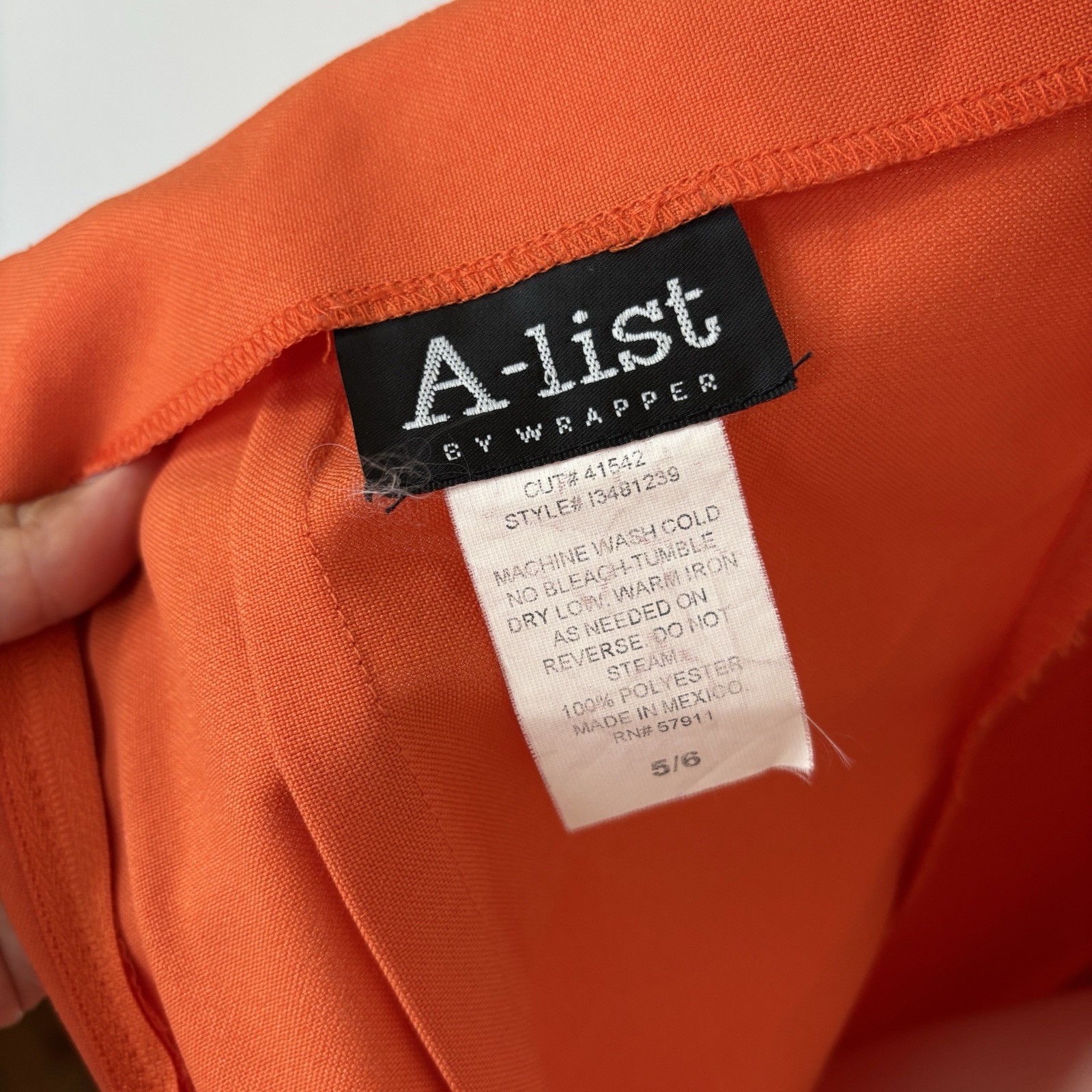 Vintage 90s Solid Orange Sleeveless Sheath Dress Size 5/6