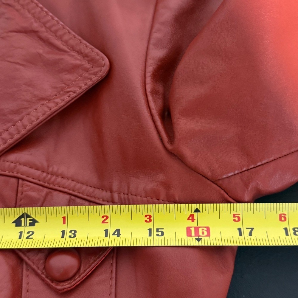 Vtg Leathercraft Process Leather Trench Coat Women 8 Belted USA Made Classic