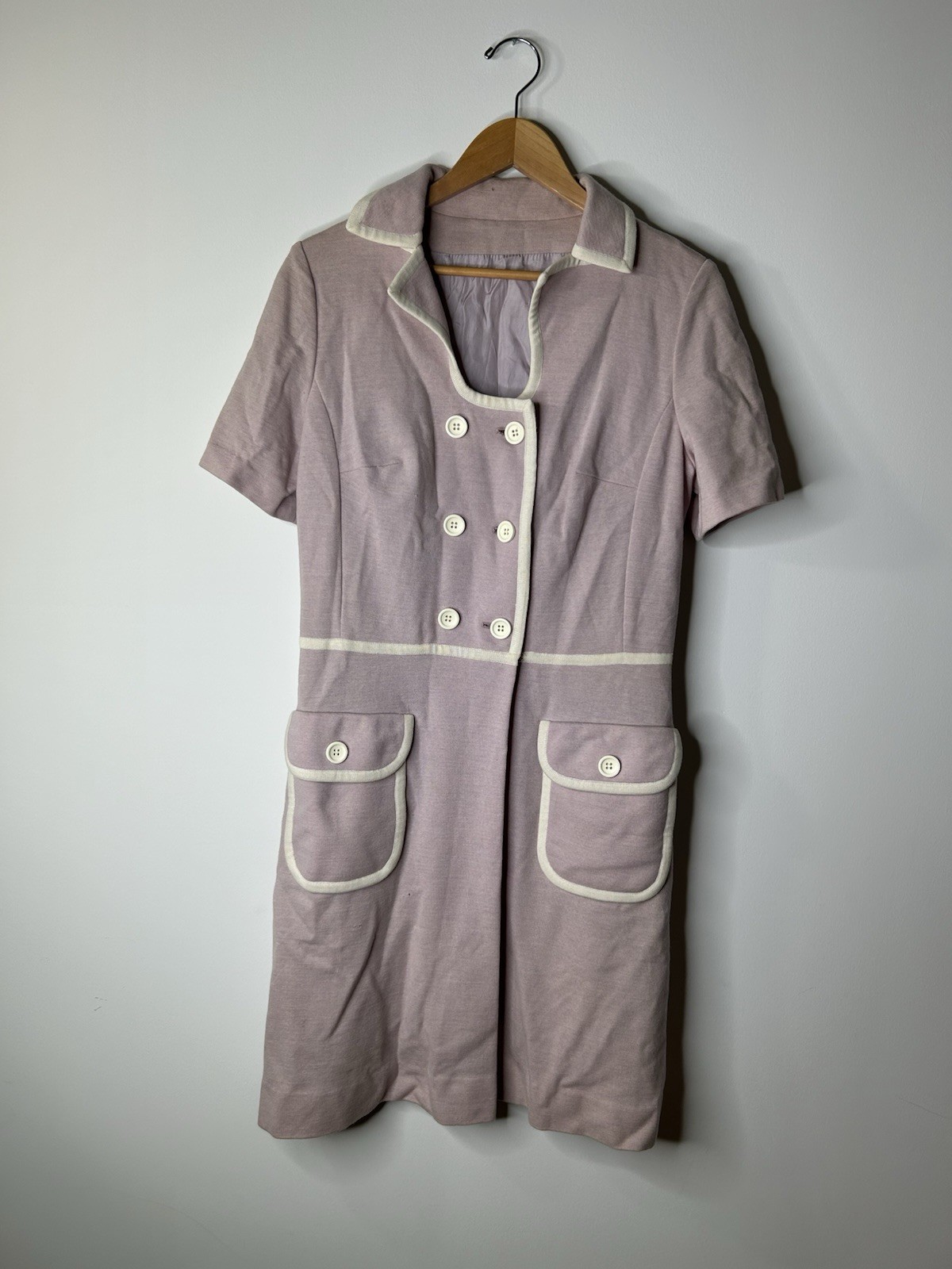 Vintage 1960’s Dress Women’s Wool Everyday Button Front Causal