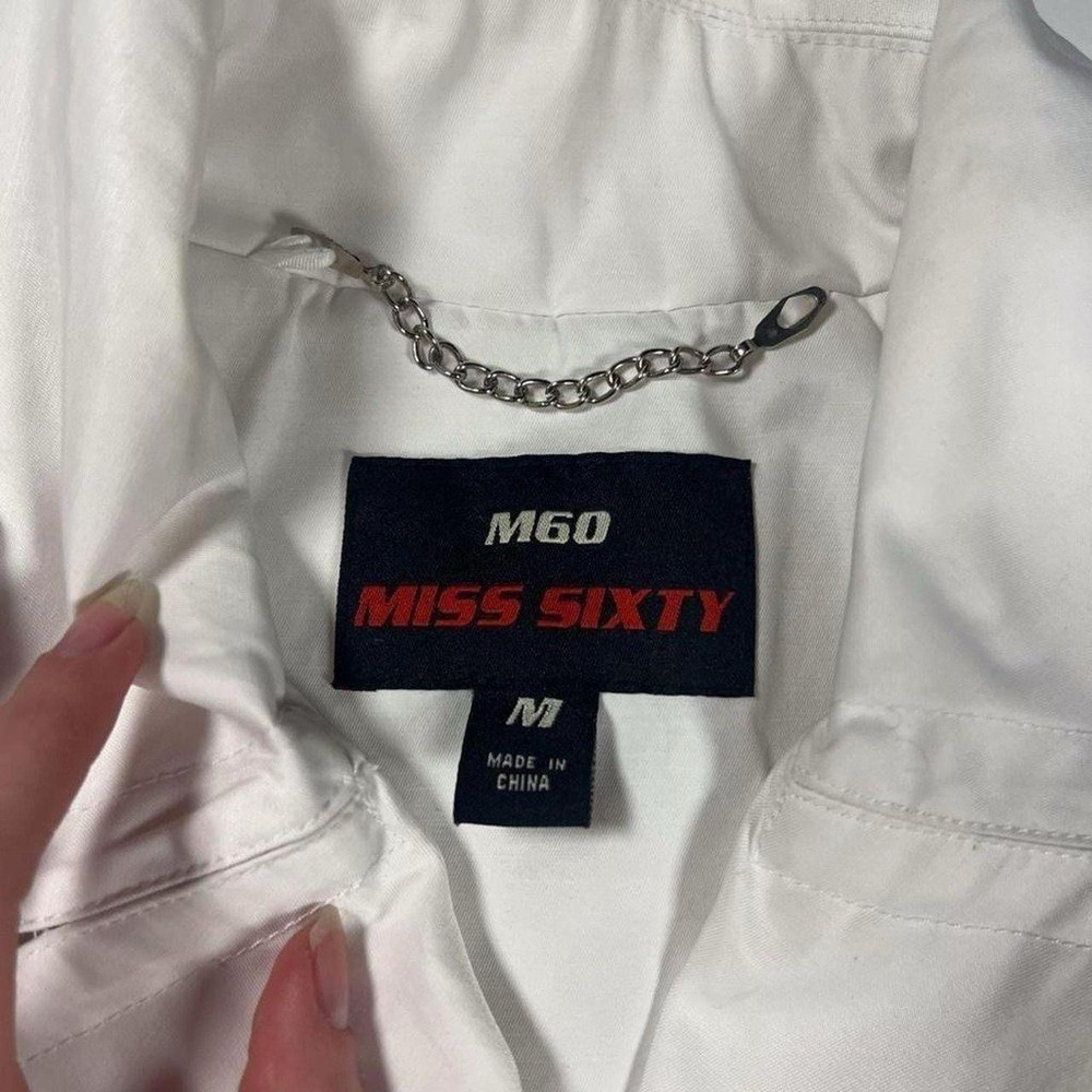Miss Sixty Vintage Y2K White Double-Breasted Trench Coat