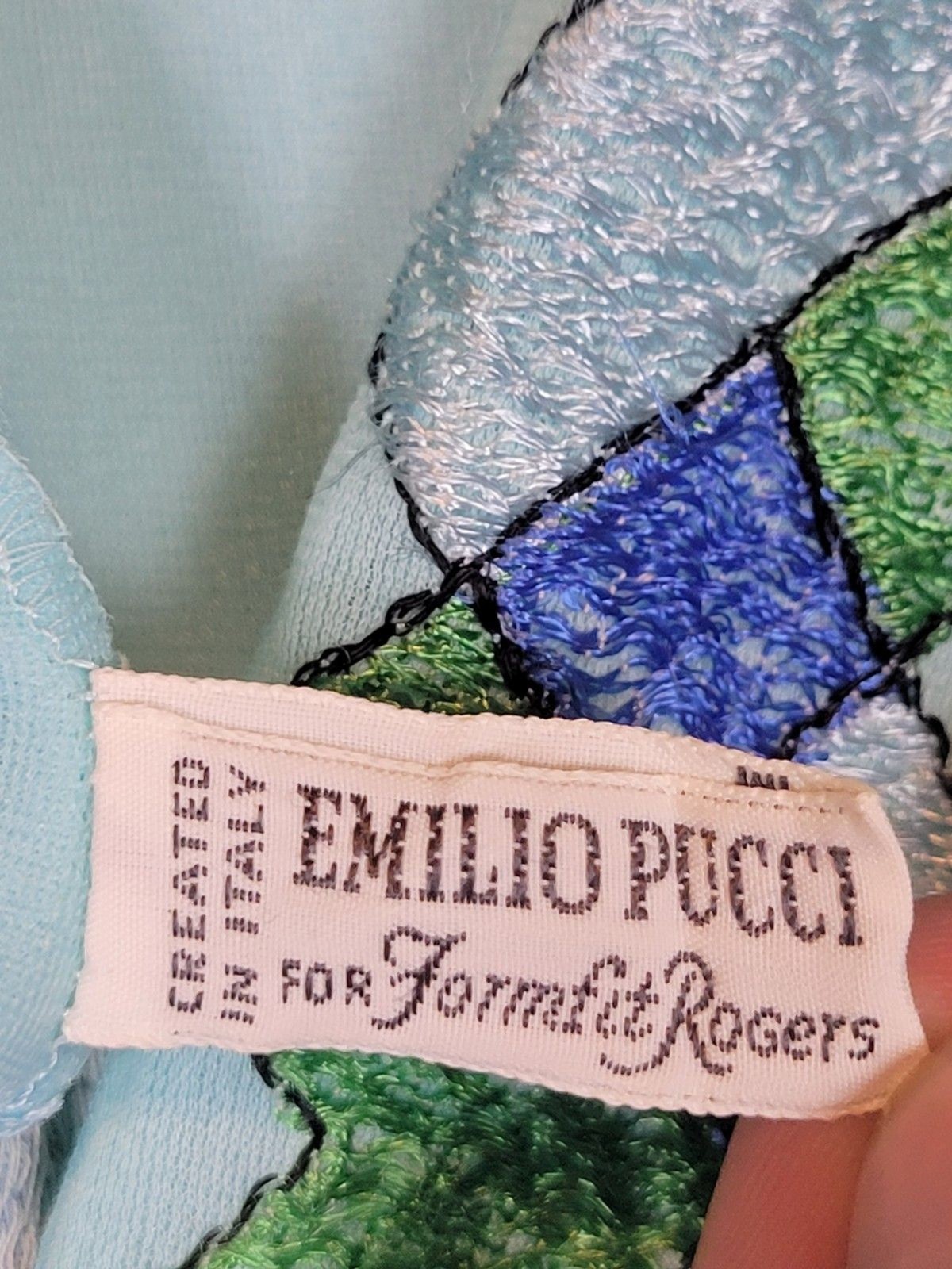 VTG 60s Emilio Pucci for Formfit Rogers Light Blue Nightgown Womens Medium
