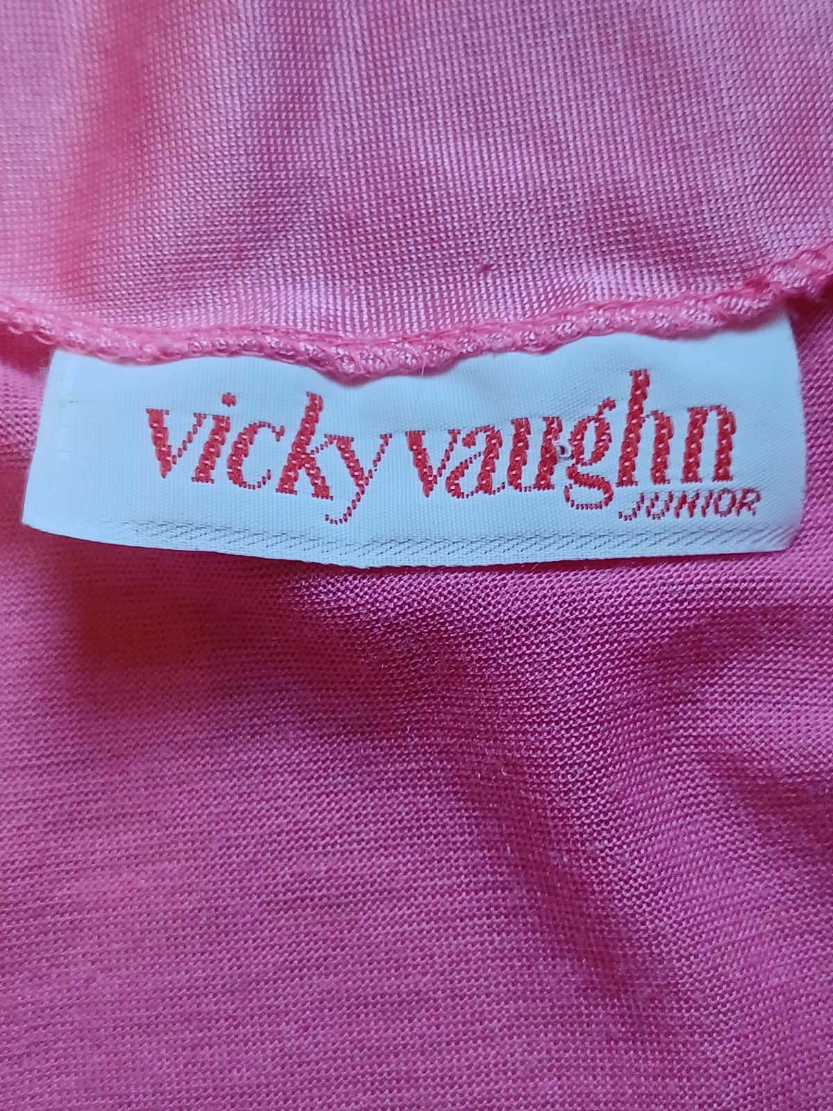 Vintage 1970s Vicky Vaughn Juniors Floaty Pink Disco Goddess Union-Made Dress