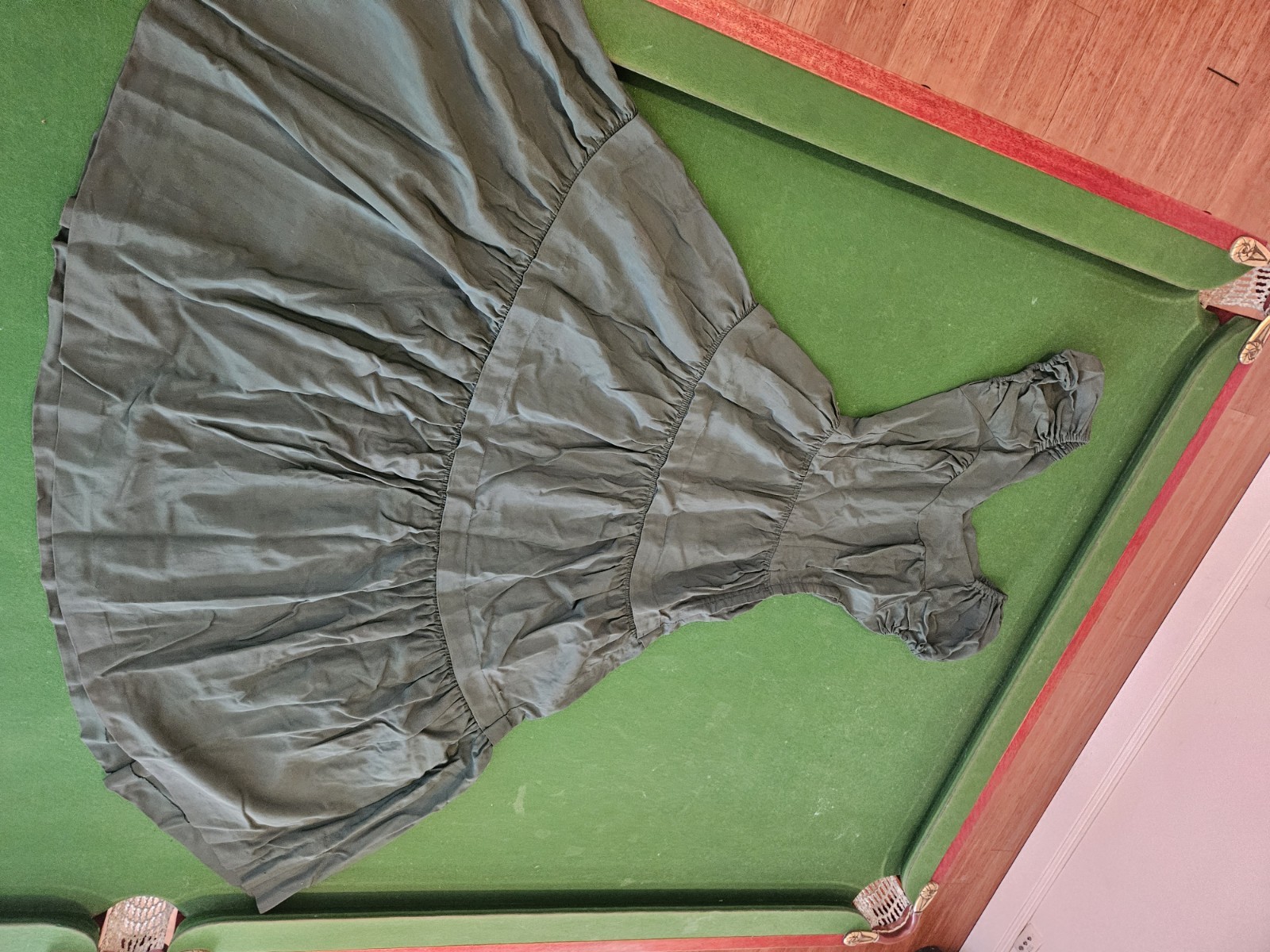 Vintage Authentic Victorian Edwardian Forest Green Dress Size XS-S