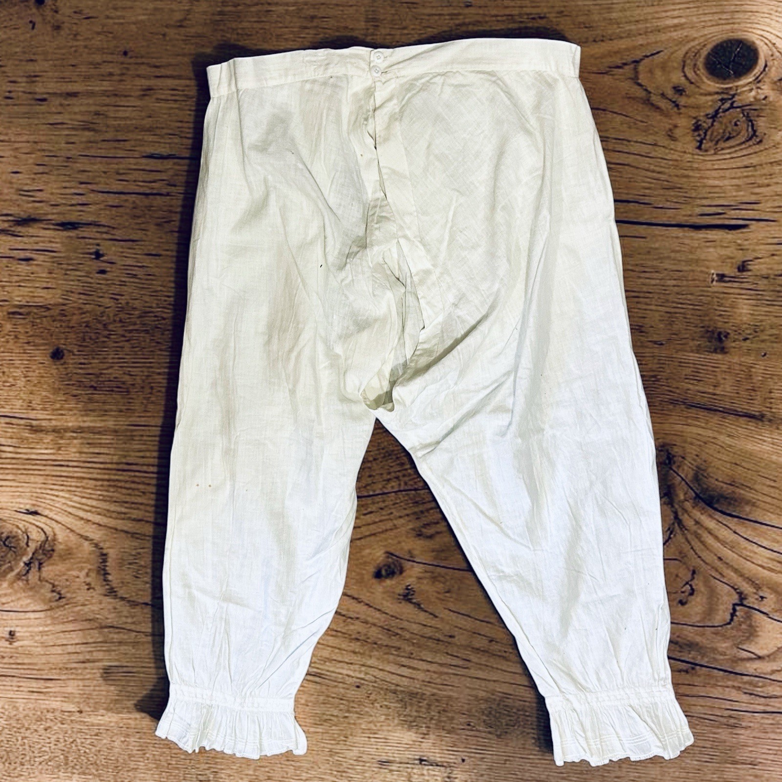 Victorian Cotton Open Crotch Split Leg Pantalettes Bloomers 33” Waist 10 12