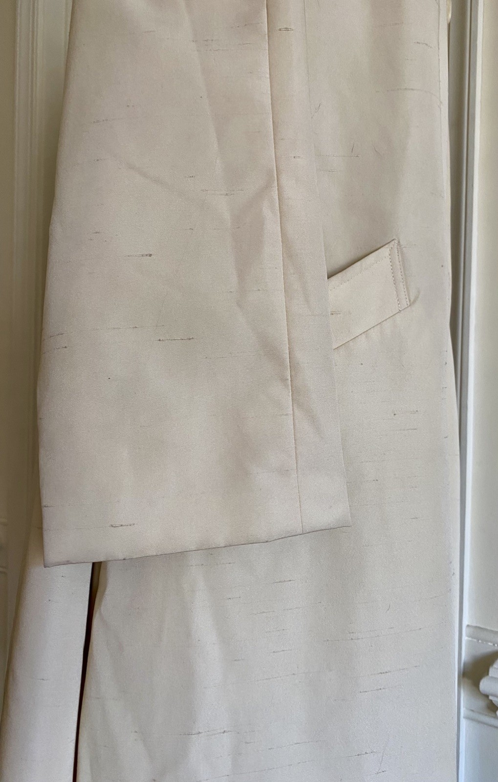 Vintage Volup 60’s Mod Spring Swing Trench Coat Cream Single Breasted Size L