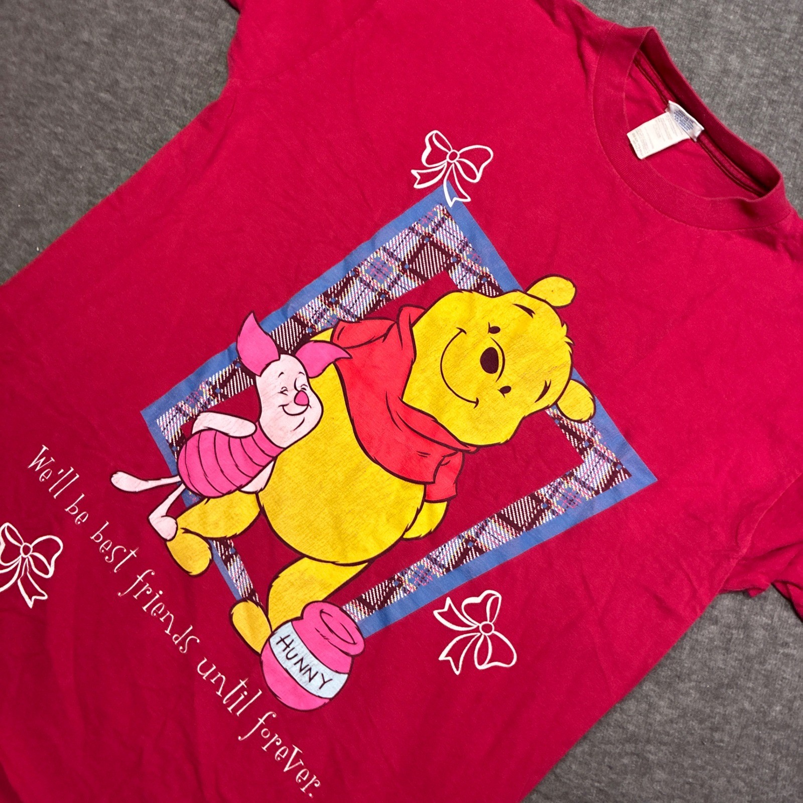 Disney Winnie the Pooh T-Shirt Womens OS Red Vintage Piglet Graphic 3XL USA