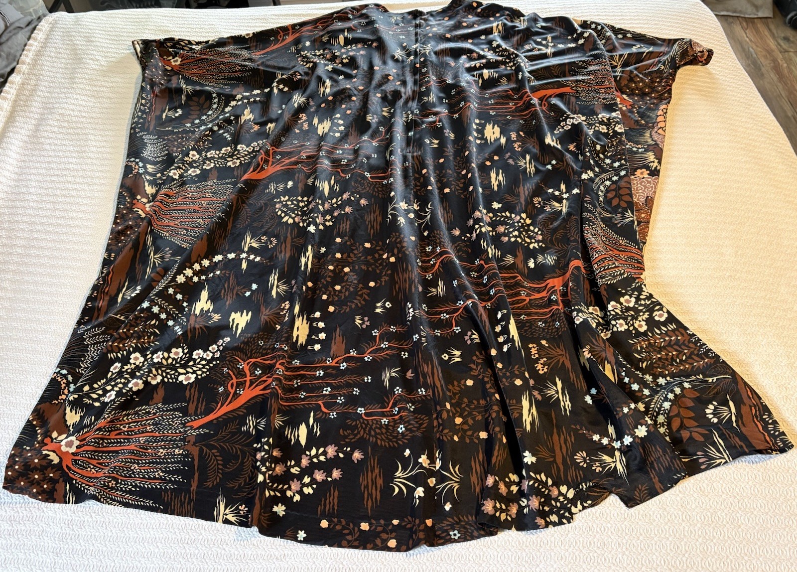 Vintage 60s Art Nouveau Goddess Angel Wing Maxi Dress Greek Myth Caftan Boho