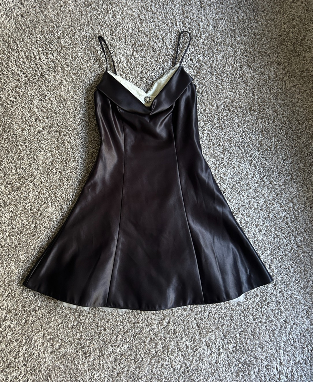VTG Jessica McClintock for Gunne Sax Blk Satin Party Dress 90s VINTAGE Size 3/4
