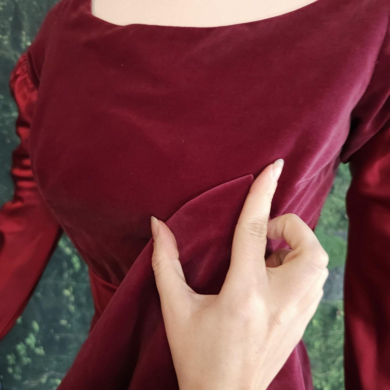 Vintage Medieval Renaissance Revival Red-ish Velvet Satin Sleeve Dress Gown AsIs