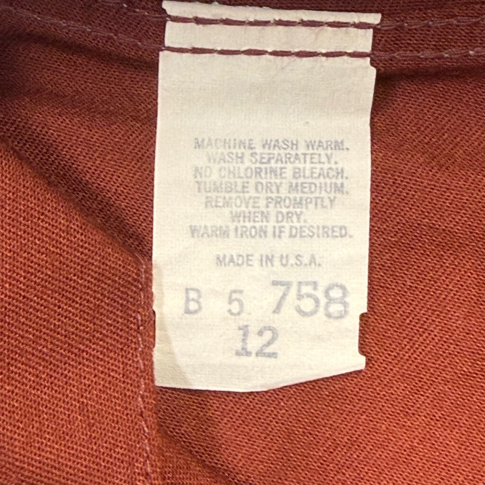 Pizzazz Rust Brown Vintage Western High Rise Straight Leg Pants Size 12 USA 70s