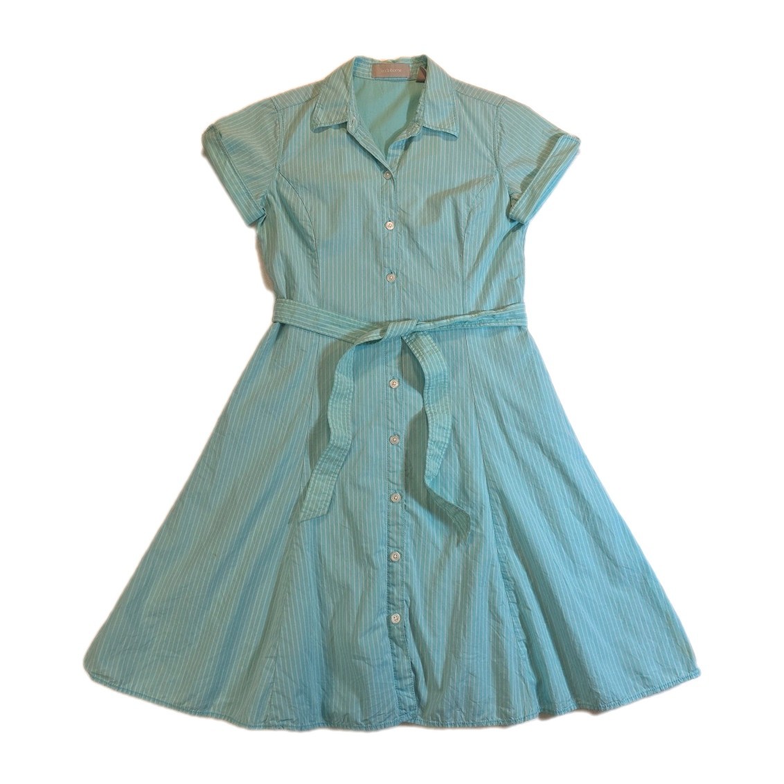 Vintage Light Teal Green Liz Claiborne Midi Dress – Size 8