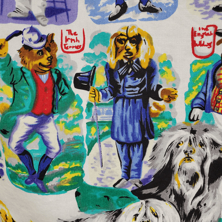 VTG VERSACE JEANS COUTURE Puppy Dog Novelty Print Circus Blouse Top Shirt S