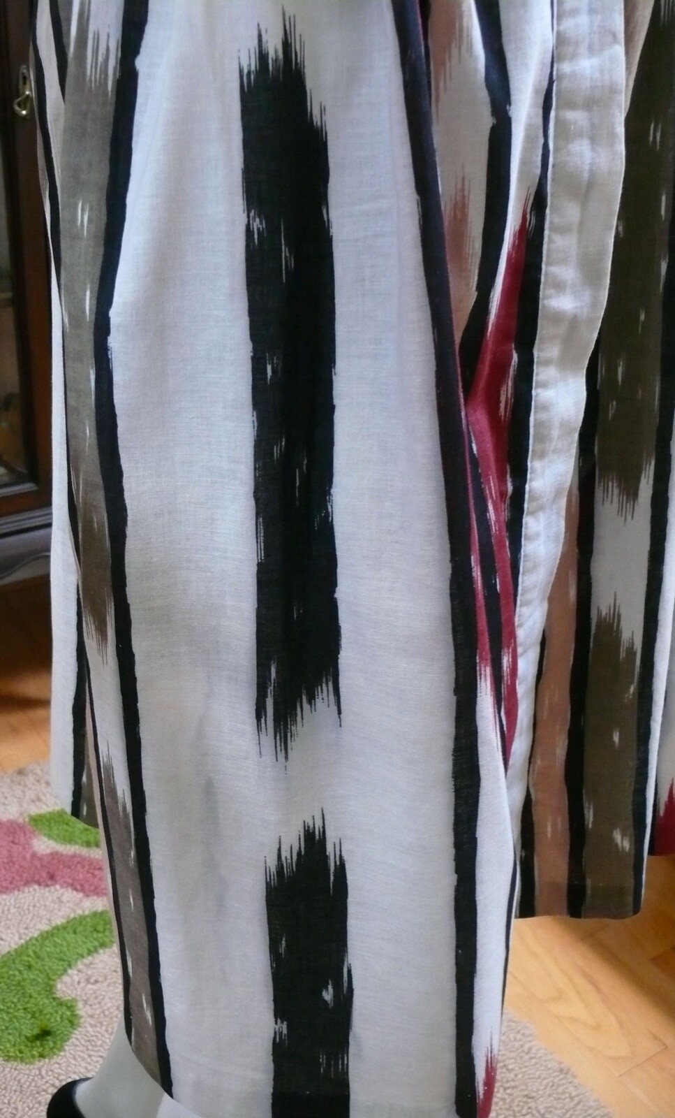 1950-60 Ikat like Print Button down Afternoon Dress XS / S as is
