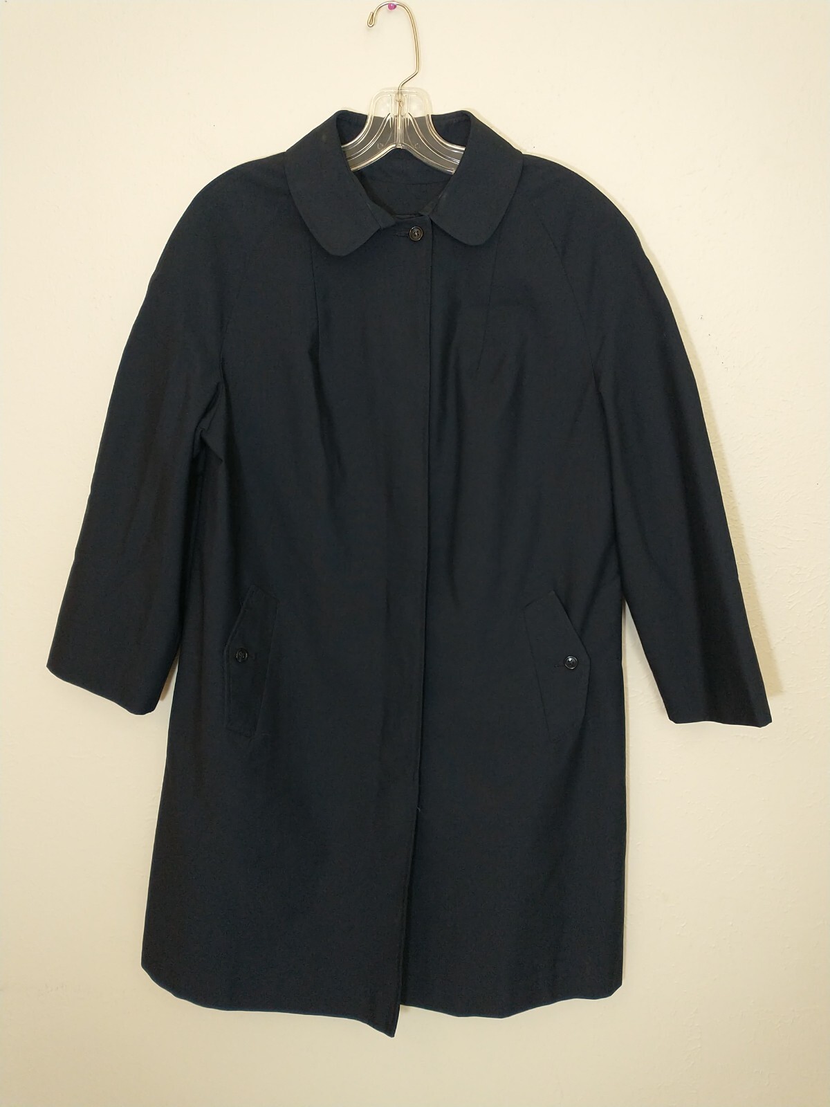 Trench Coat VTG Sears JR Bazaar Womens Size 13 P Long Overcoat USA MADE Car Coat