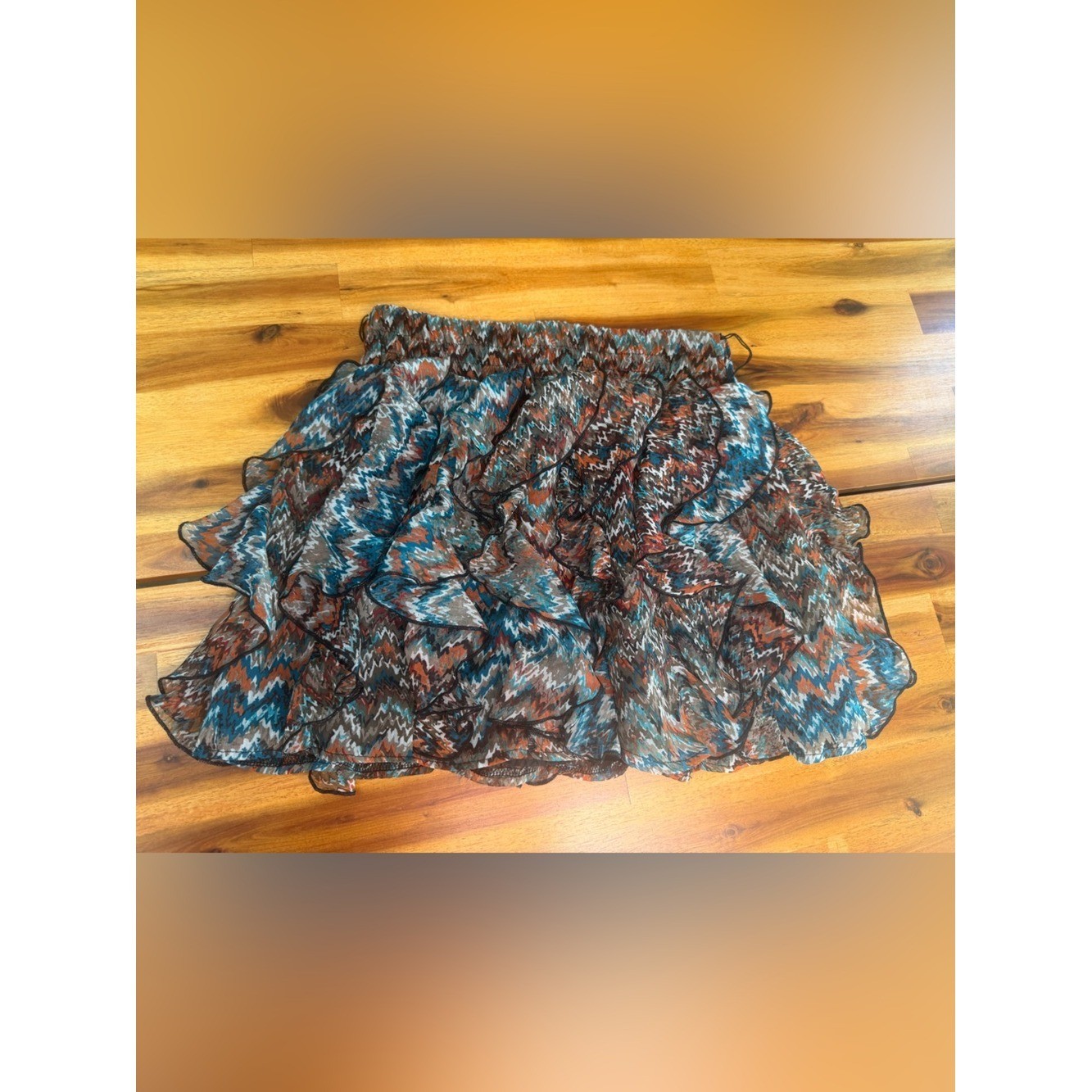 Wet Seal Y2K Revival Boho Festival Ruffle Skirt