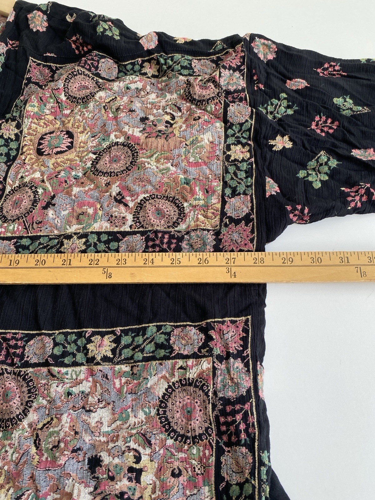 Platinum By Dorothy Schoelen O/S Boho Open Front Jacket Floral Art To Wear