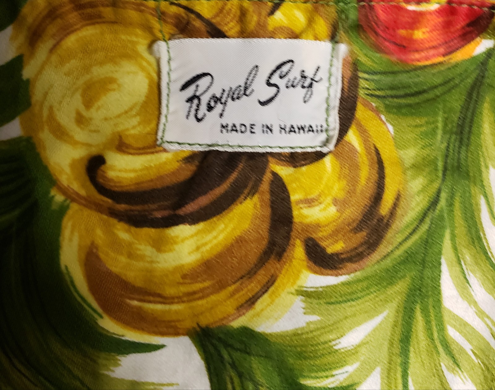 Vintage Royal Surf Button Front Hawaiian Floral Sheath Dress 38&Prime; Bust Sz 14 16 L