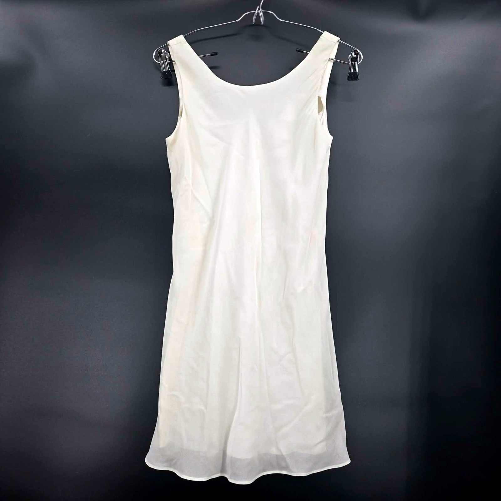 Y2K Rampage Off-White Silk Blend Mini Slip Dress Coquette Vintage Minimalist 7