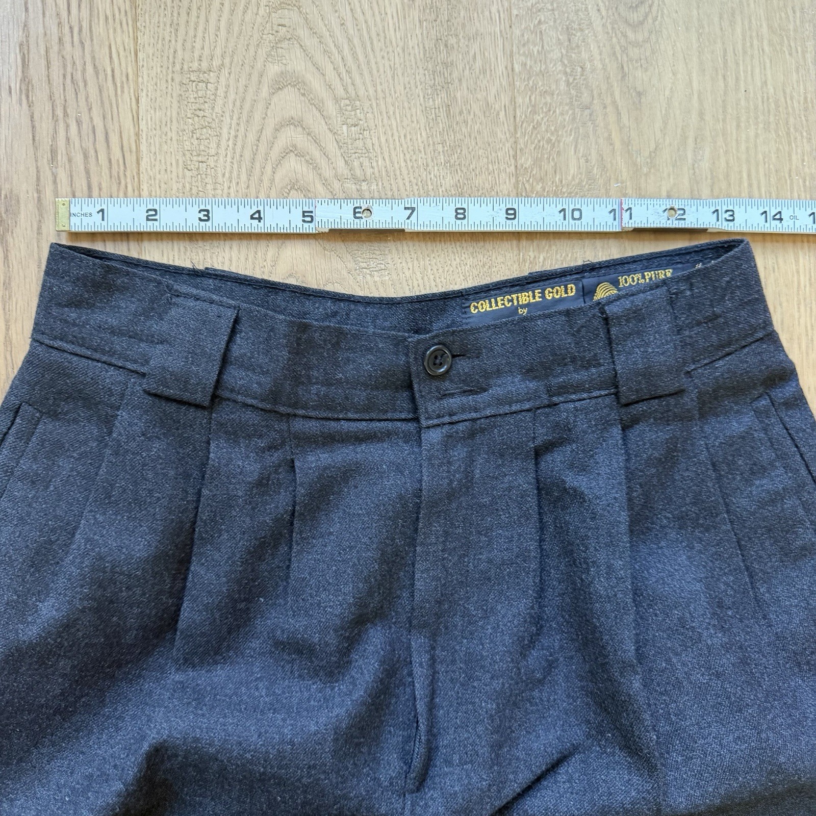 Vintage Giorgio Sant’Angelo “Gold” Black Wool Trousers Women’s 8 Fully Lined