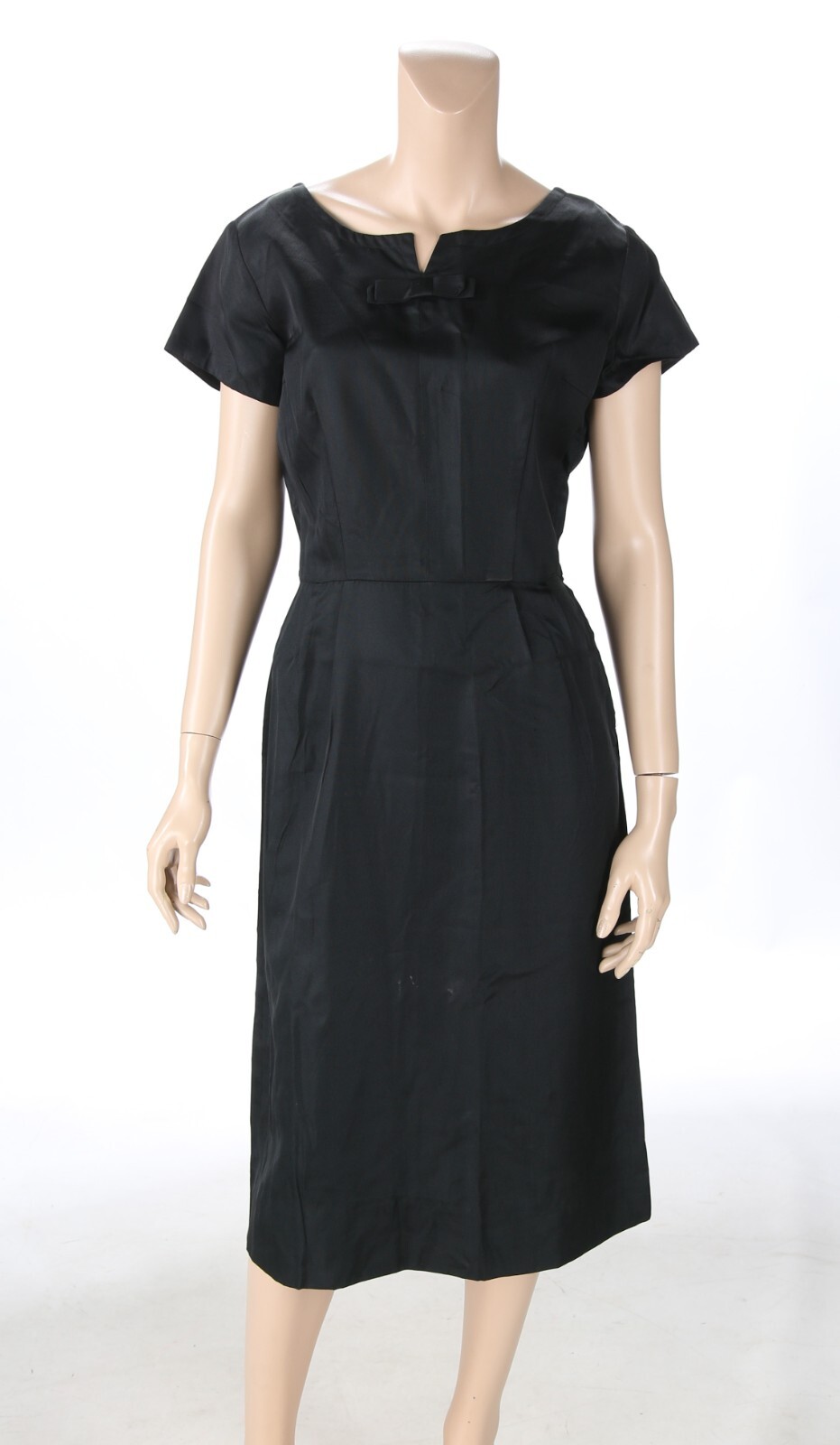 Unbranded Vintage 50s Black Sheath Formal Cocktail Pencil Dress sz 12