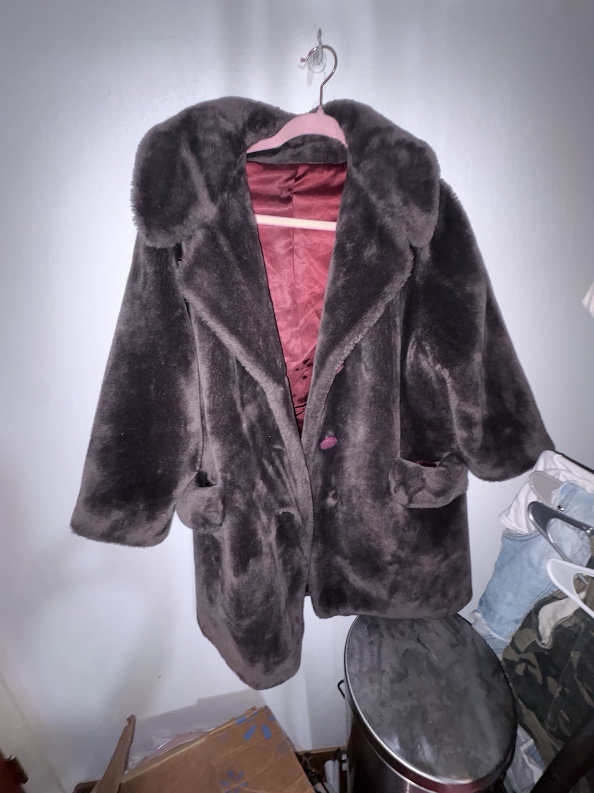 Vintage Morgan Fairmoor Brown Faux Fur Coat No Size Tag
