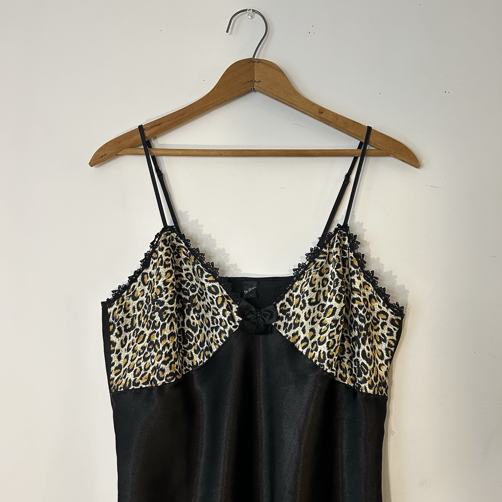90s Mini Slip Dress Black Leopard Print 36-38 Inch Bust Sabrina Carpenter Fairy