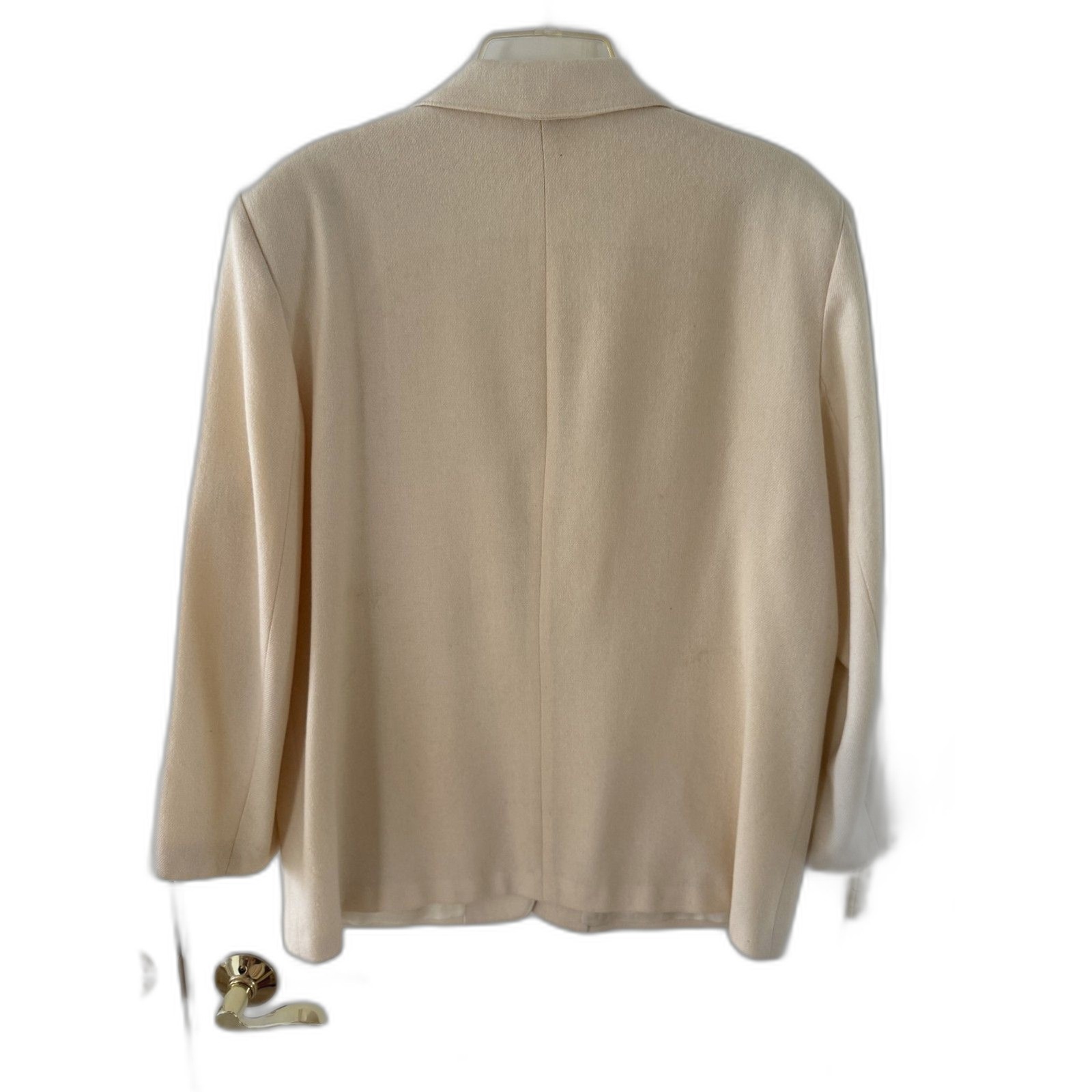 Alfred Dunner Cream Wool Blazer & Skirt Suit Size 18
