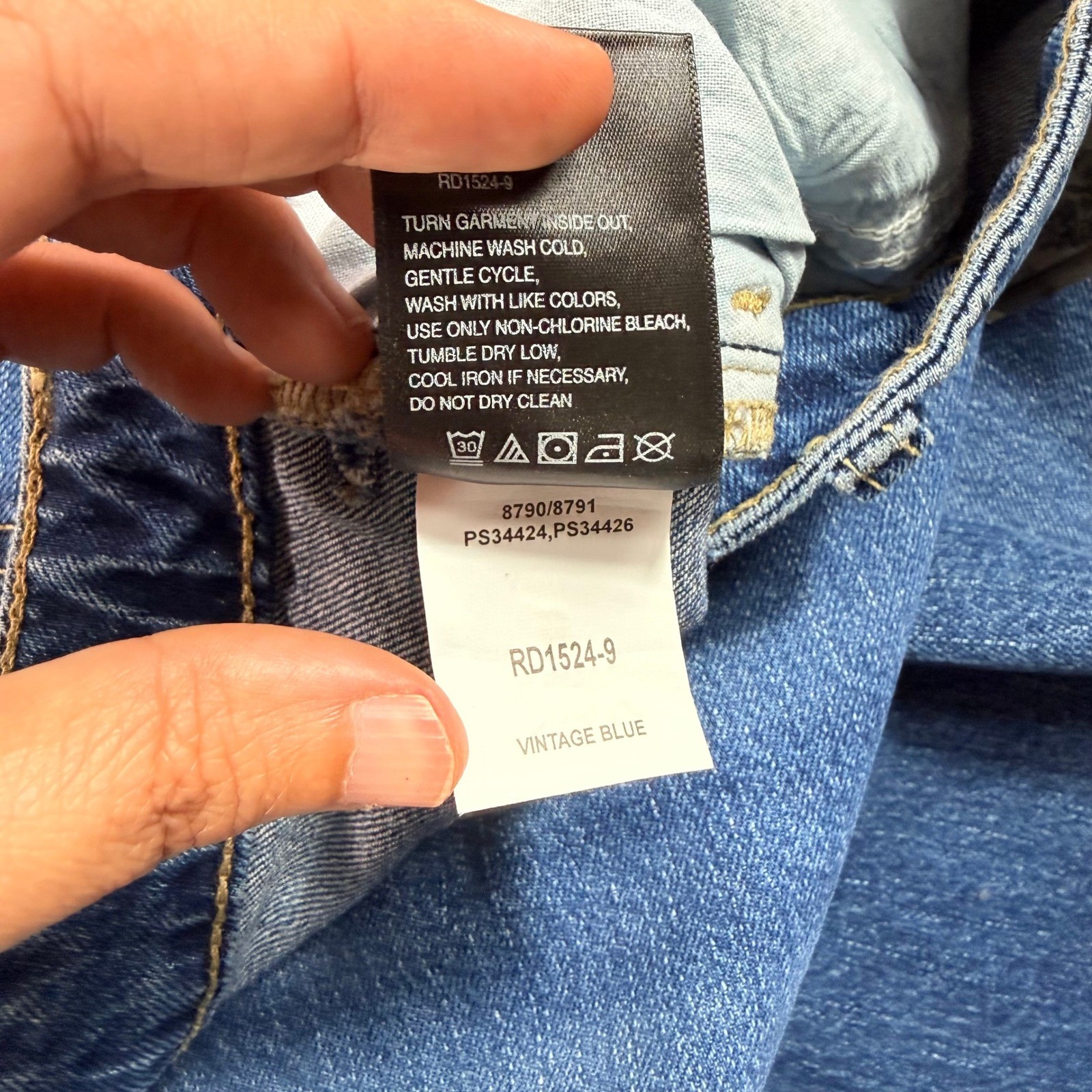NWT Johnny Was Jaxon Lumiere Wide Leg Jeans Vintage Blue Pocket Size 33 $198