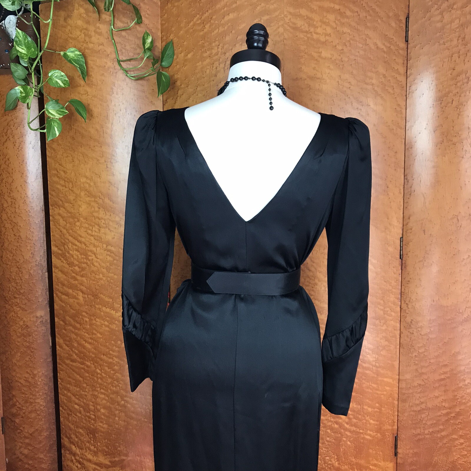 Designer 70’s 70s does 40’s 40s Vintage Black Ala Carte Cocktail Evening Dress M