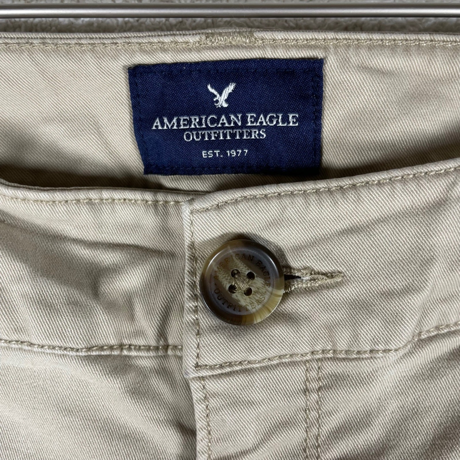 Y2K american eagle low rise kick boot cut stretch khakis sz 4 preppy millennial
