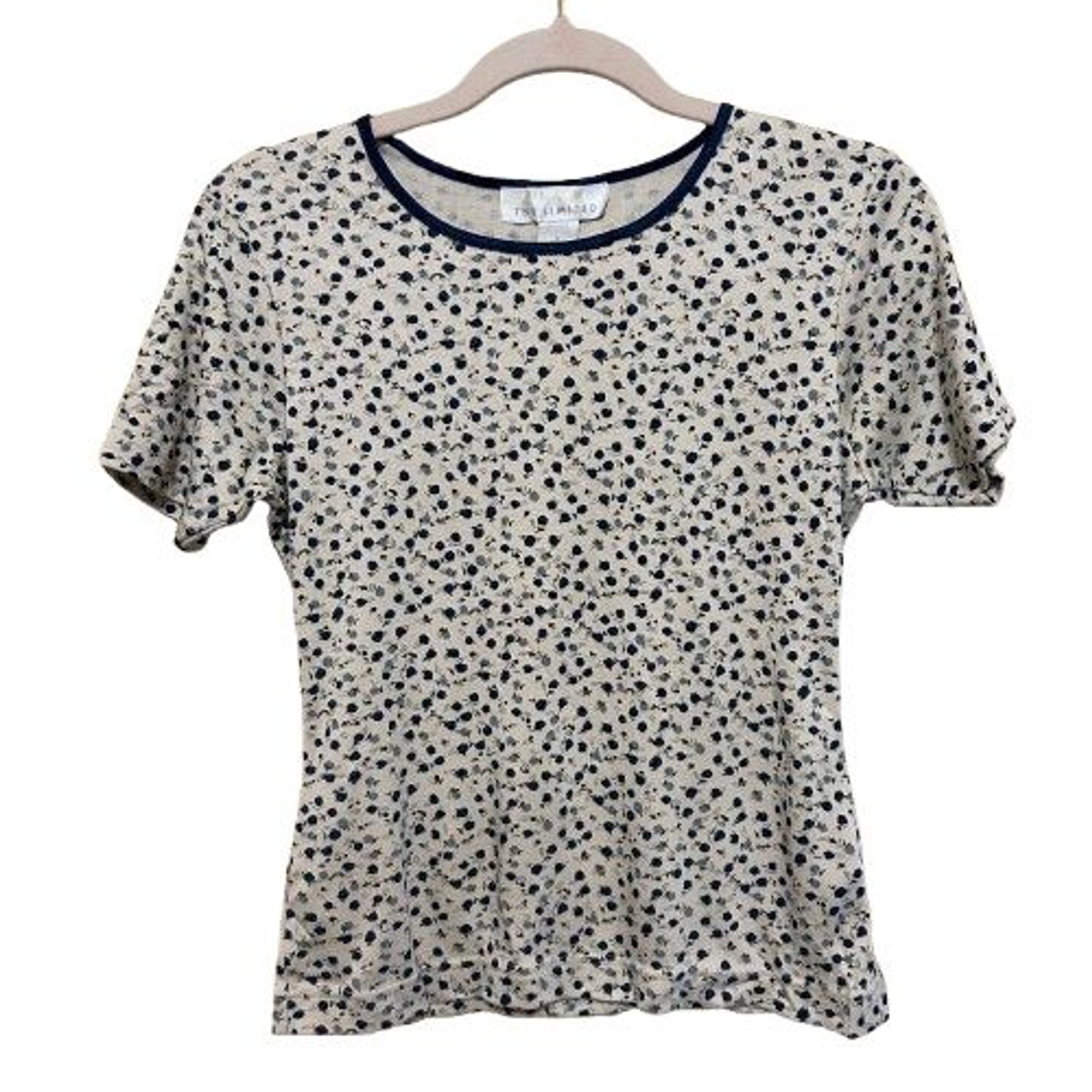 VTG The Limited Top Womens Small Cream White Micro Floral Pullover Shirt 90s Y2K