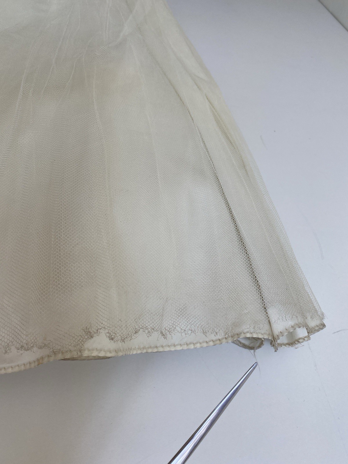 Vintage 50s S Strapless cotillion party Prom dress long Ivory Tulle