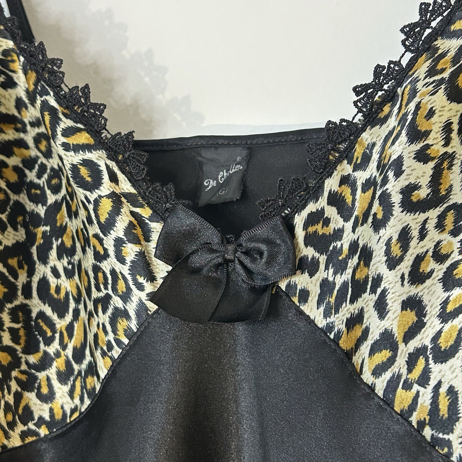 90s Mini Slip Dress Black Leopard Print 36-38 Inch Bust Sabrina Carpenter Fairy