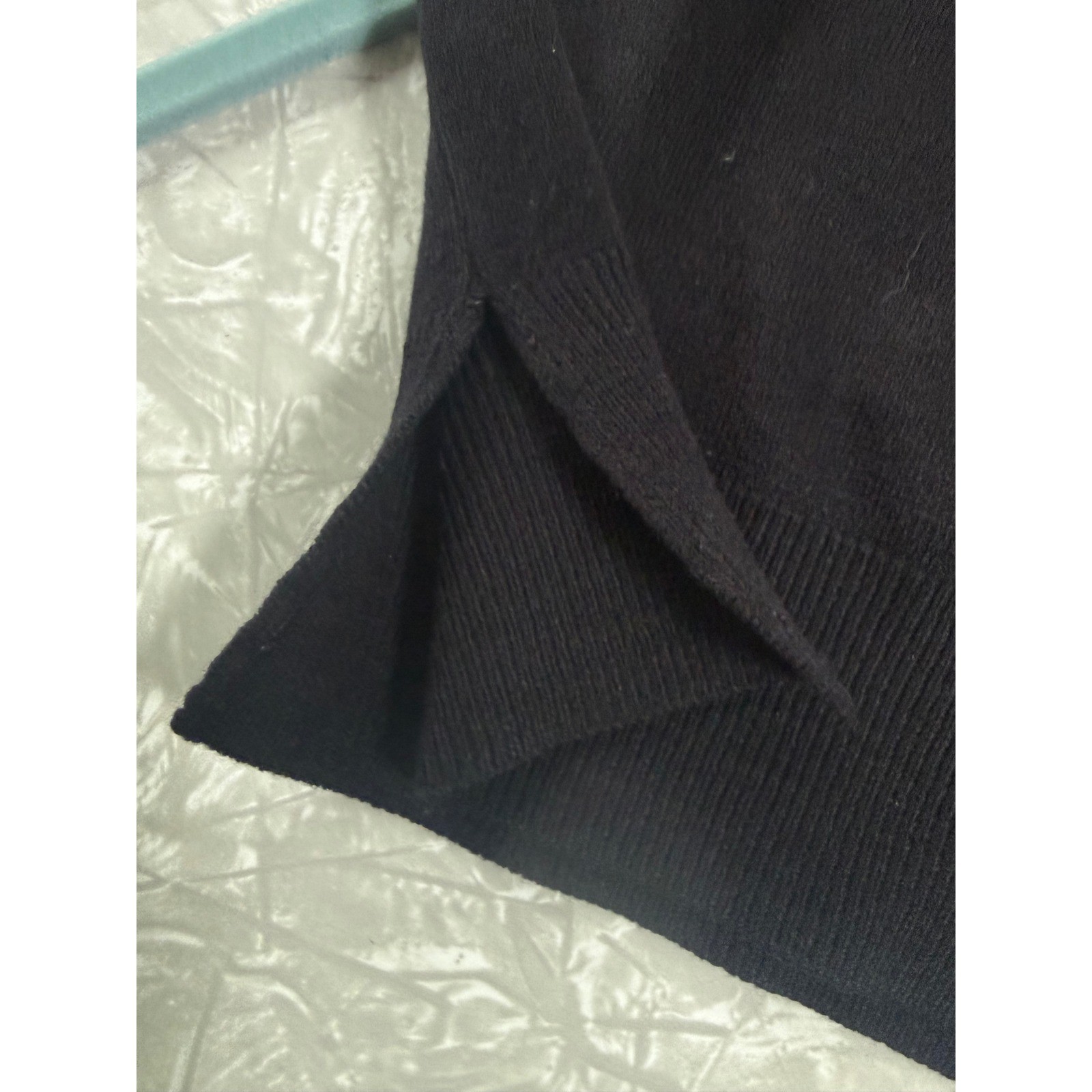 Jayne Taylor Vtg Black Turtleneck Sweater Back Zip Acrylic Hong Kong MOD Goth