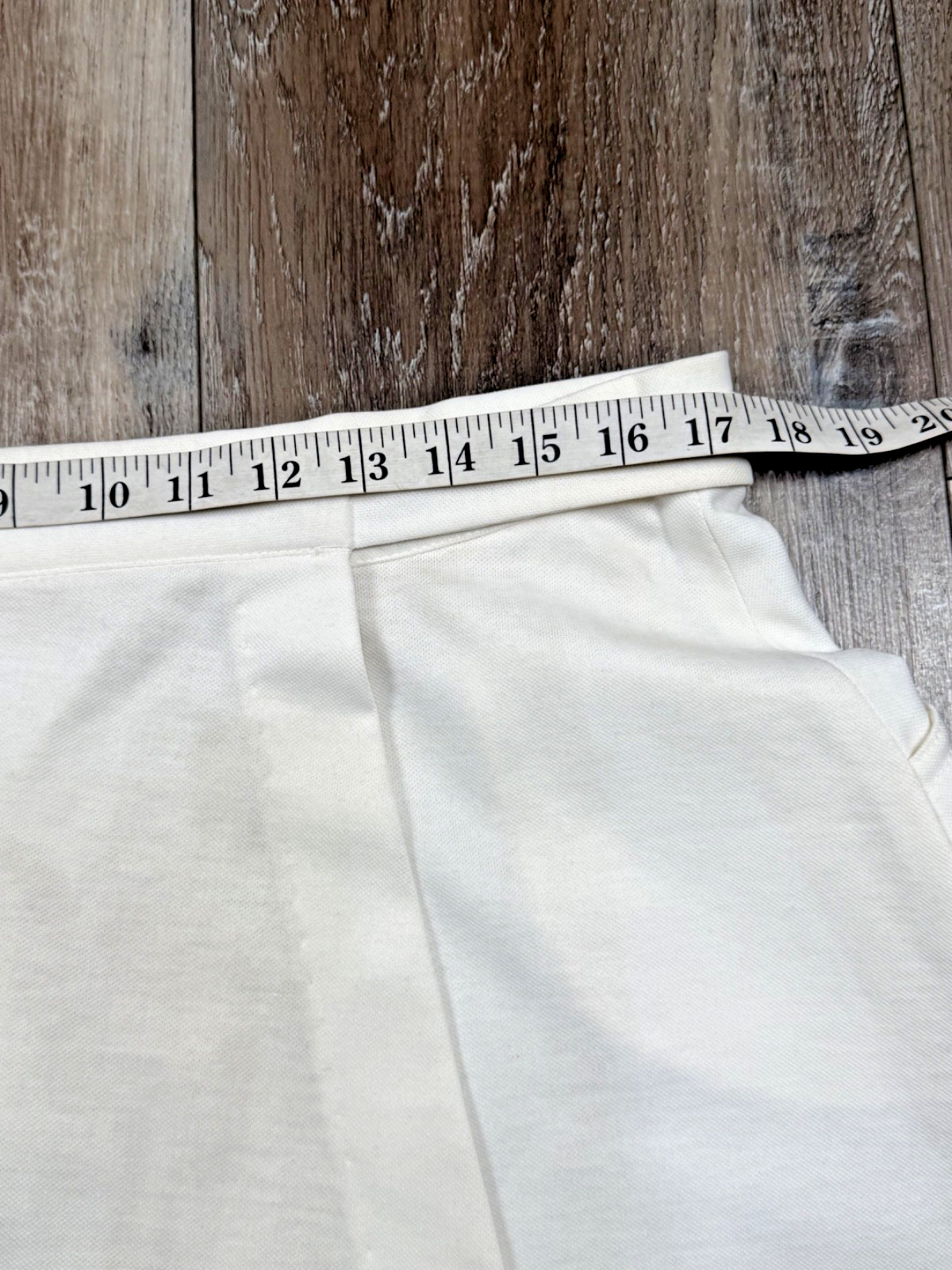 Vintage 70s Wrap Mini Skirt Size XL White Cotton Blend 34×17 Pockets Whims