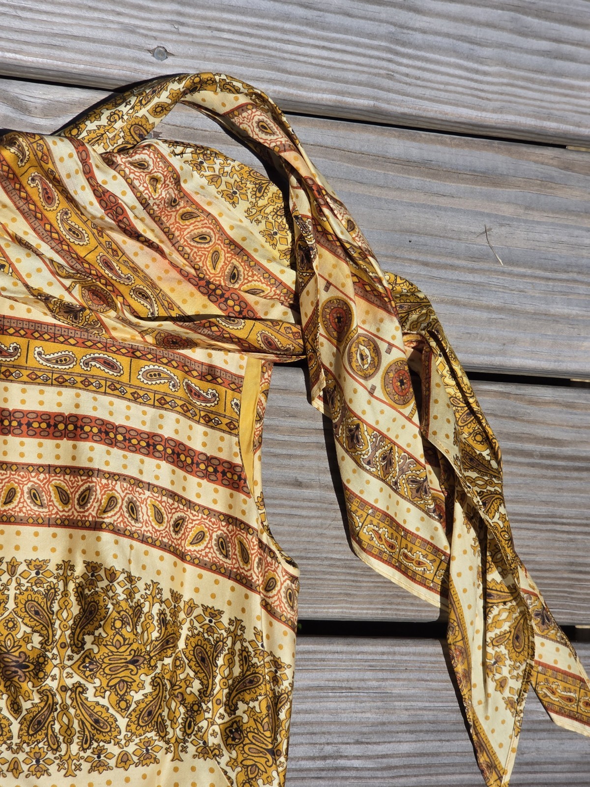 Vintage Dynasty Hong Kong One Shoulder Paisley Maxi Dress Size 10 Boho 70s Style