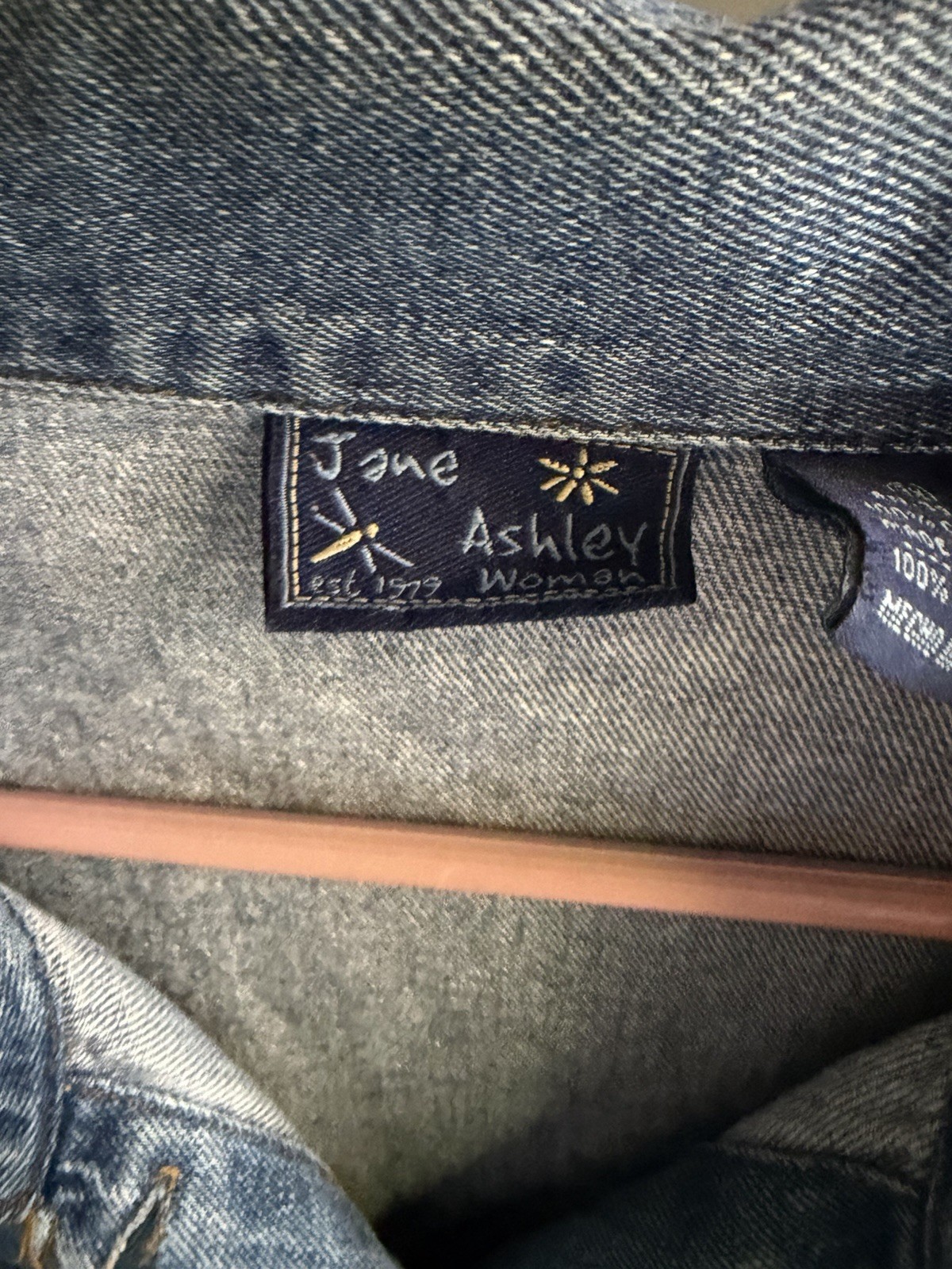 Vintage Jean Jacket Jane Ashley Size 3x 90s Blue Denim Embroidered Wildflowers